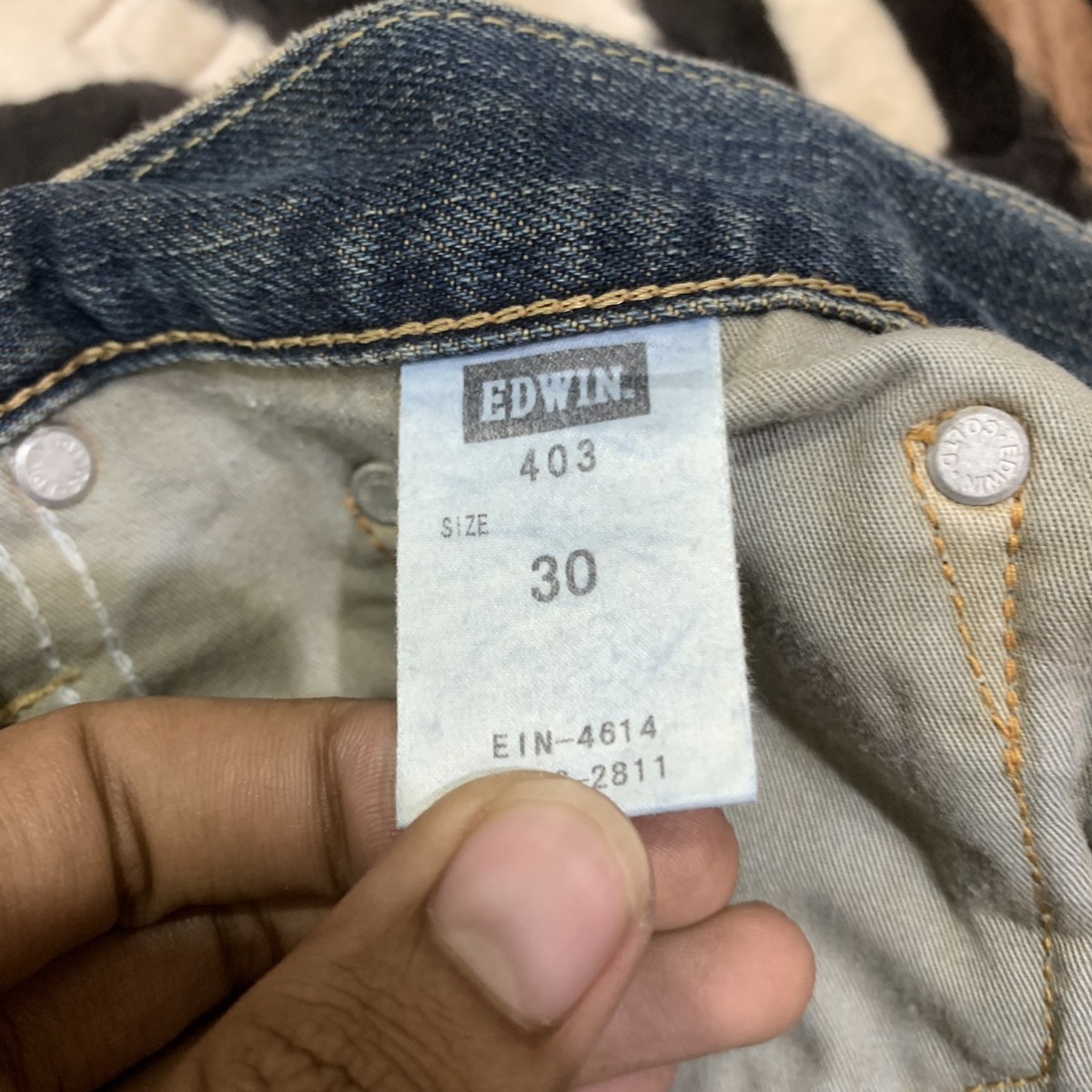 Distressed Denim - EDWIN 403 Vintage 90s Rugged Stonewash Jean - 20