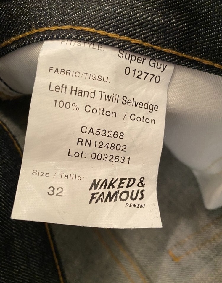 Naked & Famous - Super guy left hand twill - 6