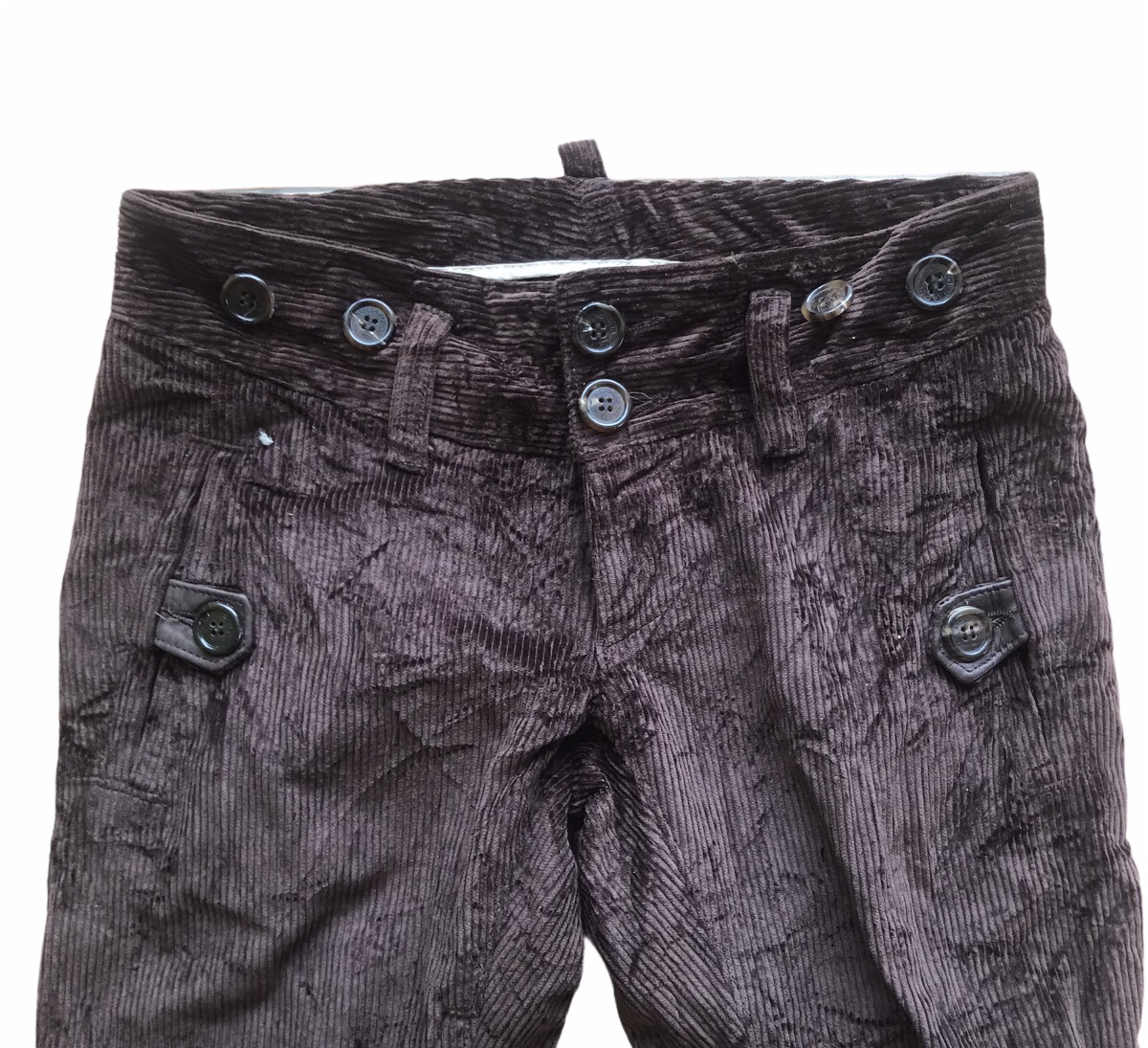 Archival Corduroy Leather Patch Biker Pants - 2