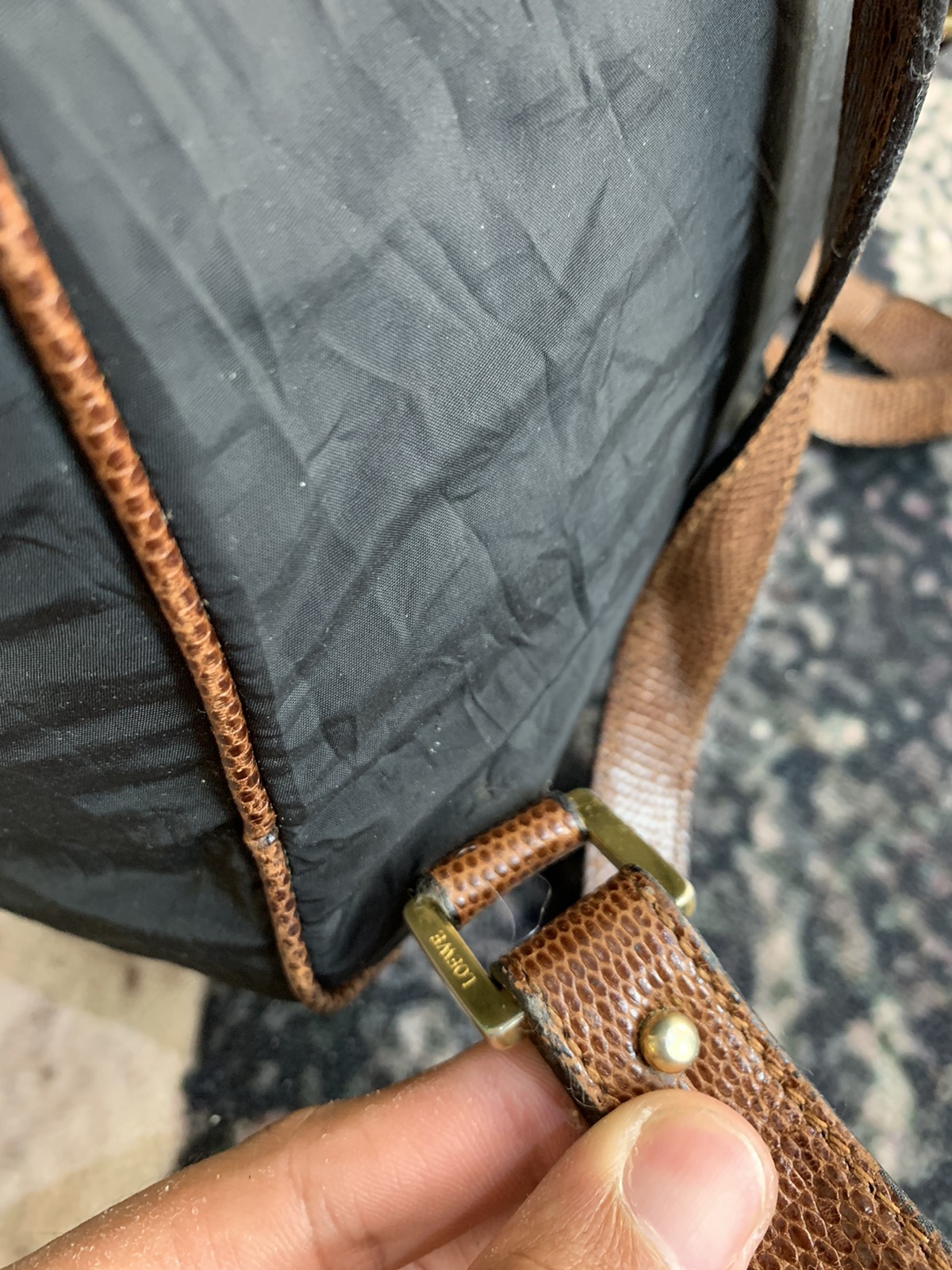 Vintage - Vintage loewe black nylon backpack - 5