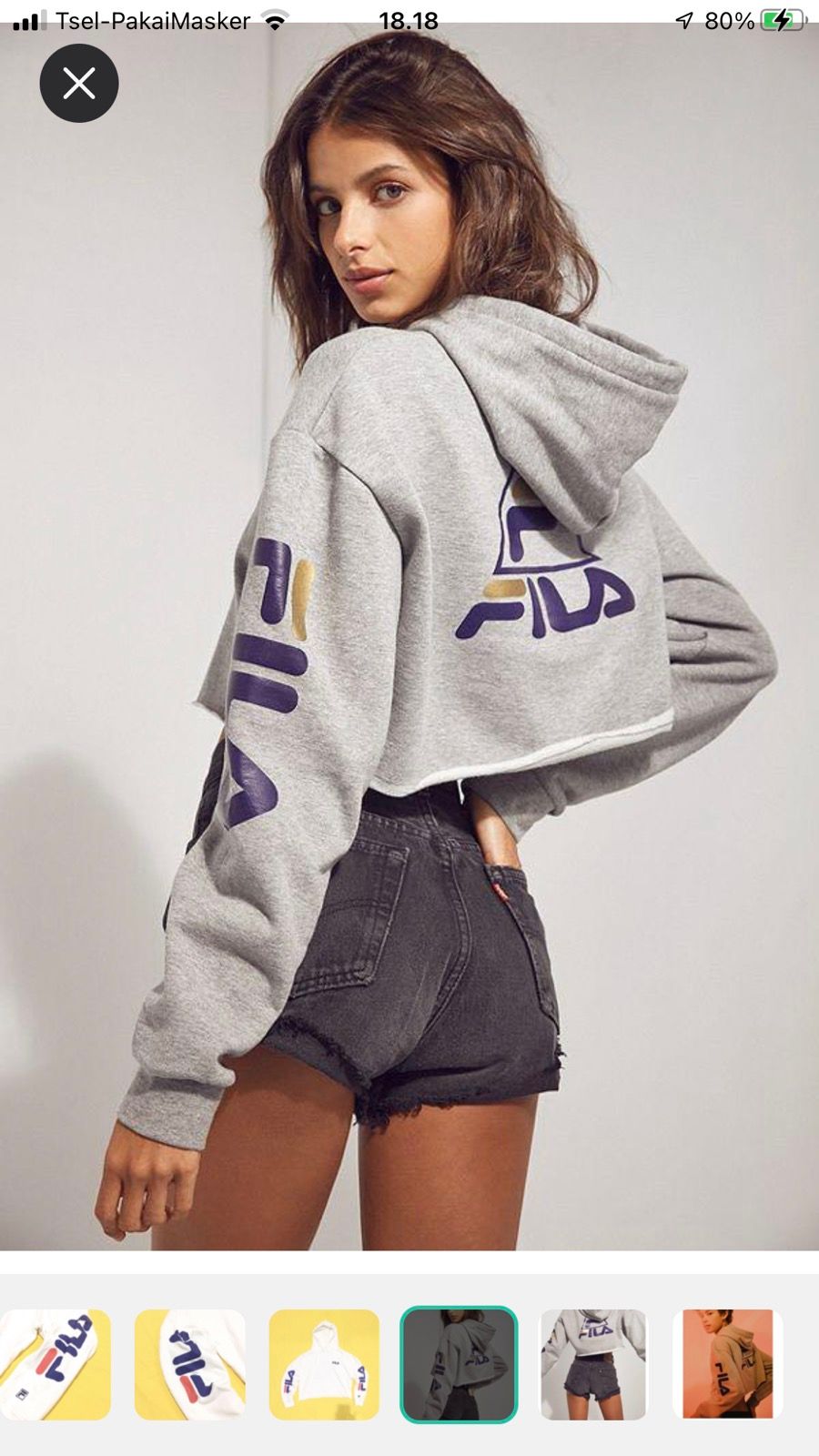 Hoodie Pullover FILA Cropped Sporty Big Logo - 2