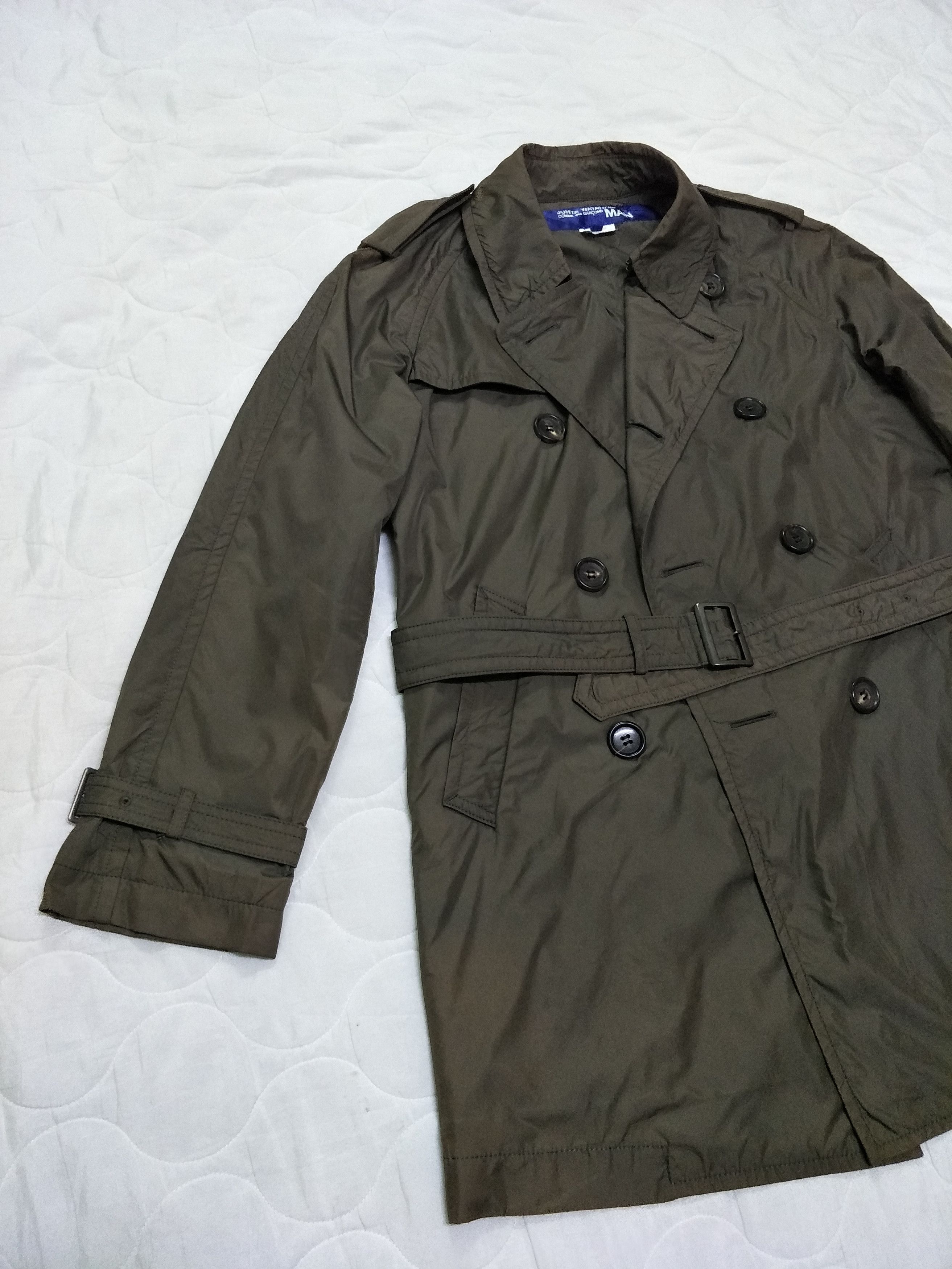 08 Junya Watanabe Man CDG Olive Army Double Breast Coat - 5