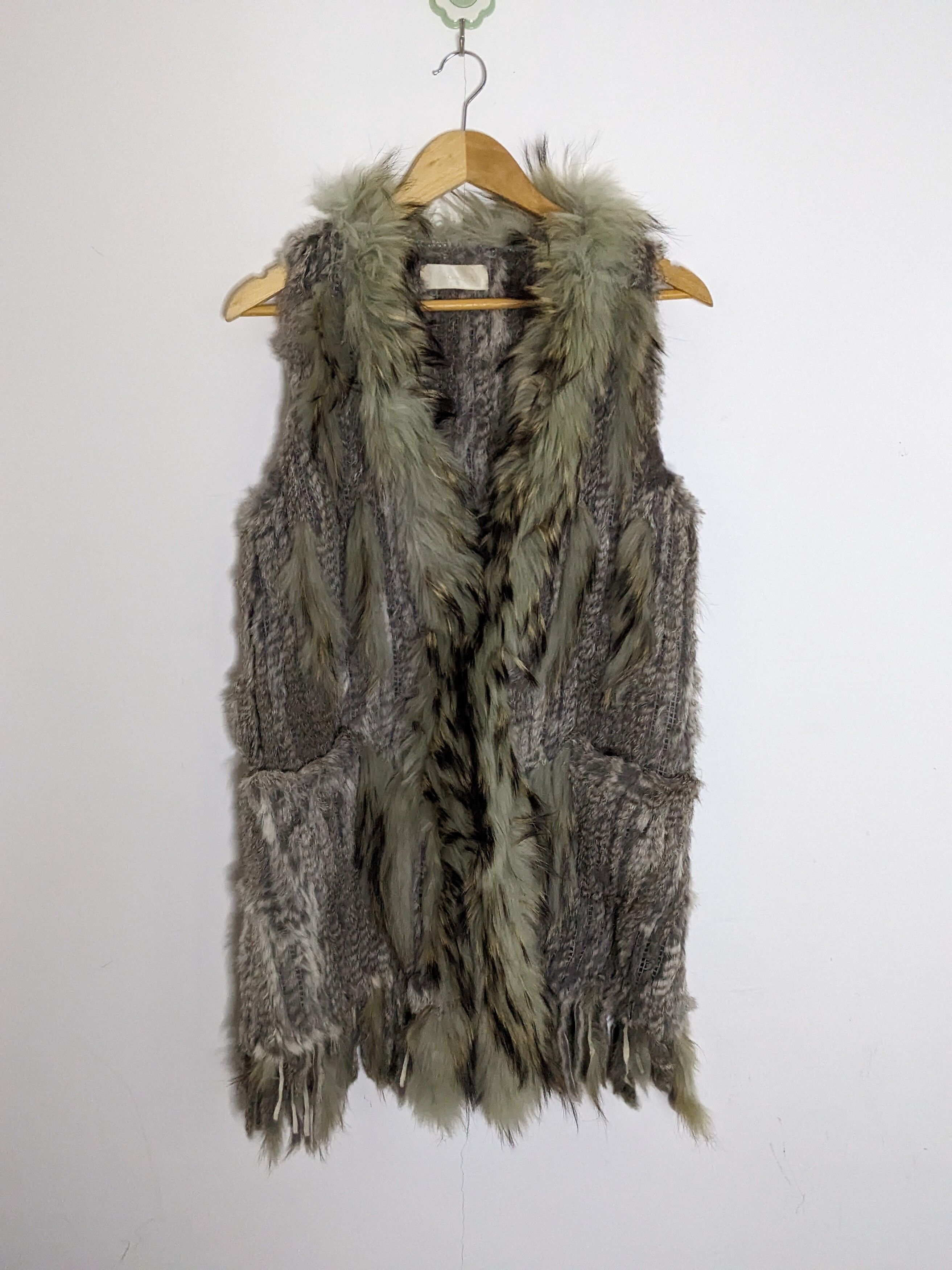 If Six Was Nine - Rare Fur Feathers Gypsy Gilet Vest Jacket Womens - 1