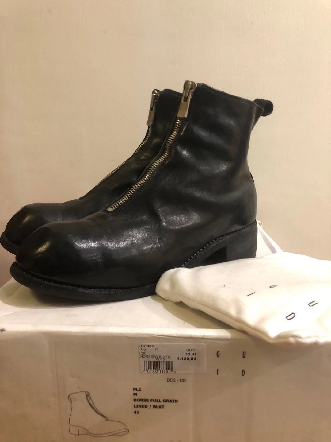 Guidi PL1 Horse Full Grain Front Zip Ankle Boots - 2