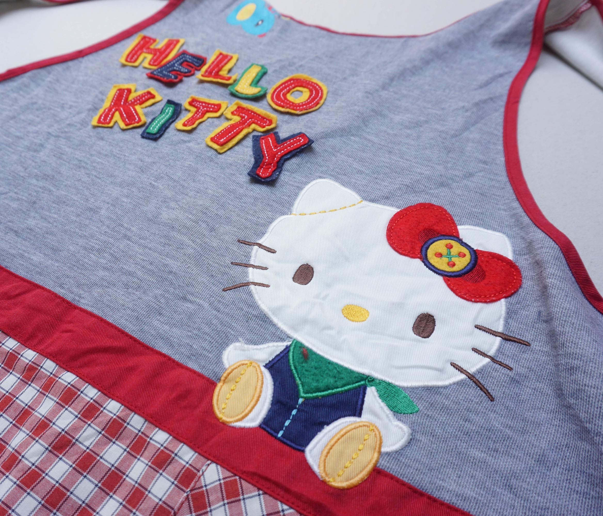 Japanese Brand - HELLO KITTY Patchwork & Checkered Apron - 2