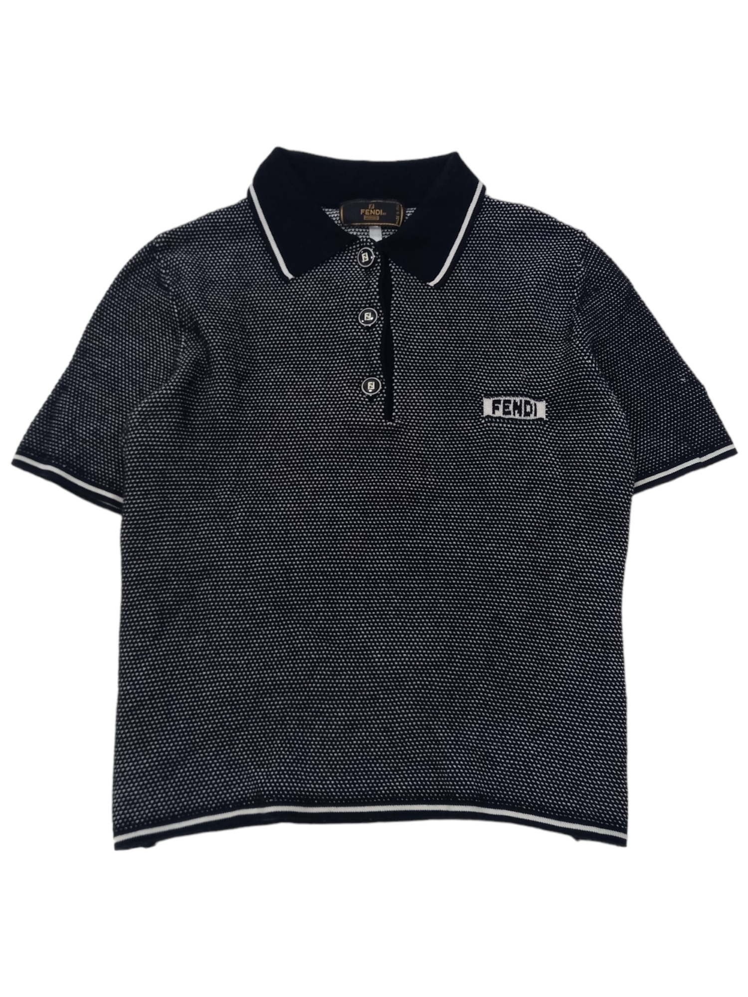 Fendi Knitted Small Logo Polo Shirt - 1