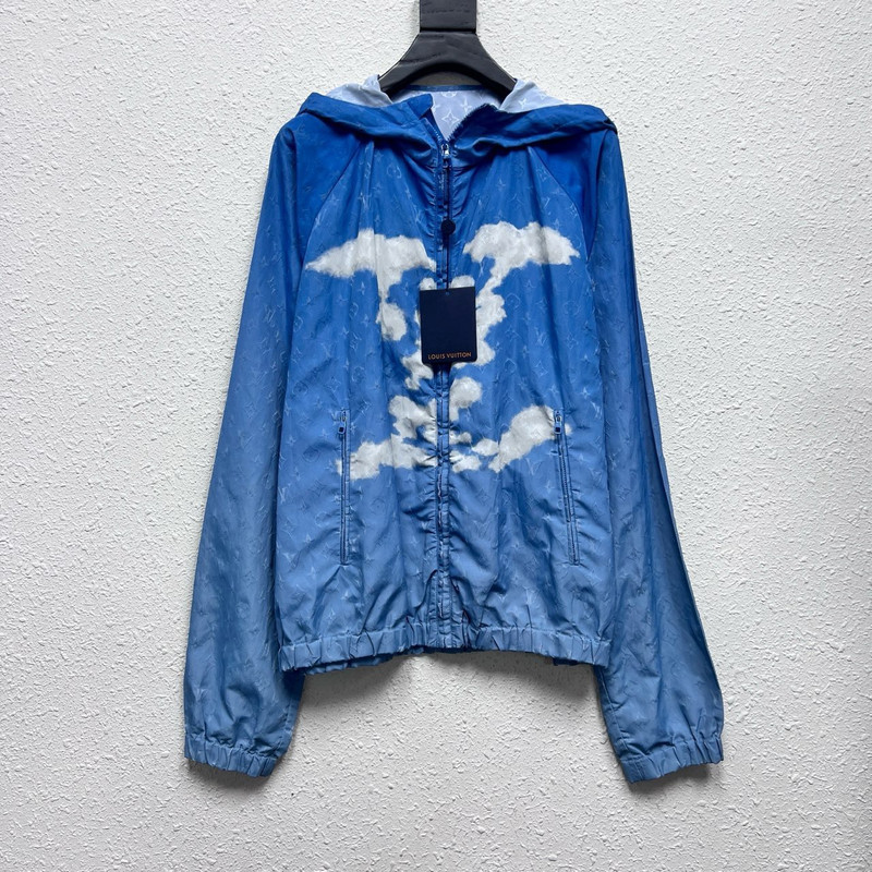 LOUIS VUITTON LV Blue Sky and White Clouds Monogram Logo Jacket - 1