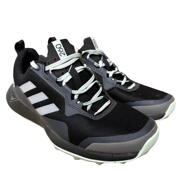 Adidas Terrex 260 Running Shoes Athletic Sneakers Lace Up Low Top Black/Gray 7.5 - 1