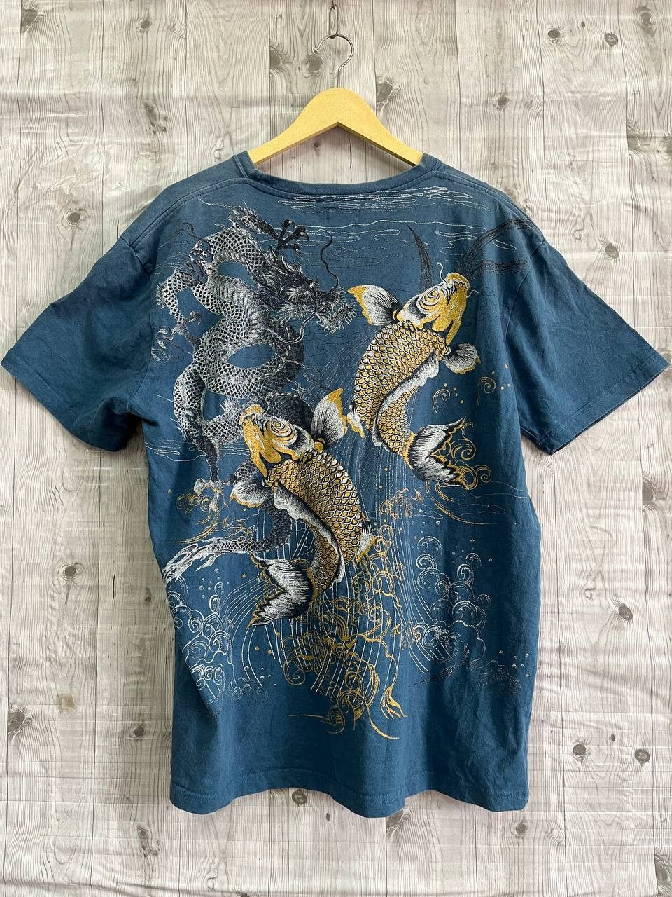 Japanese Brand - Vintage Sukajan TShirt Full Printed Japanese Koi Fish Dragon - 16