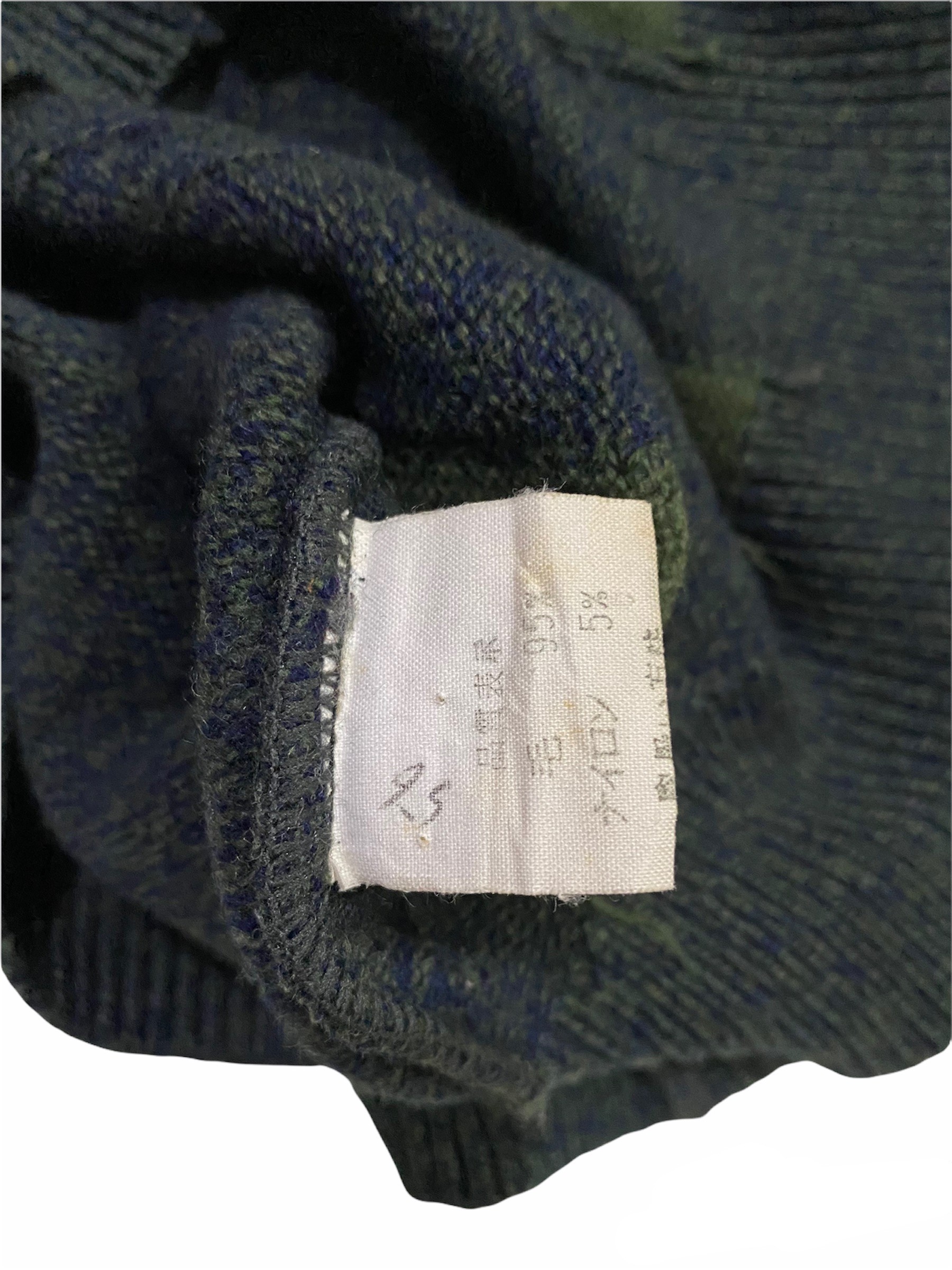 Coloured Cable Knit Sweater - Lecent Cashmere Ripped Sweater Grunge Style Made in Japan - 16