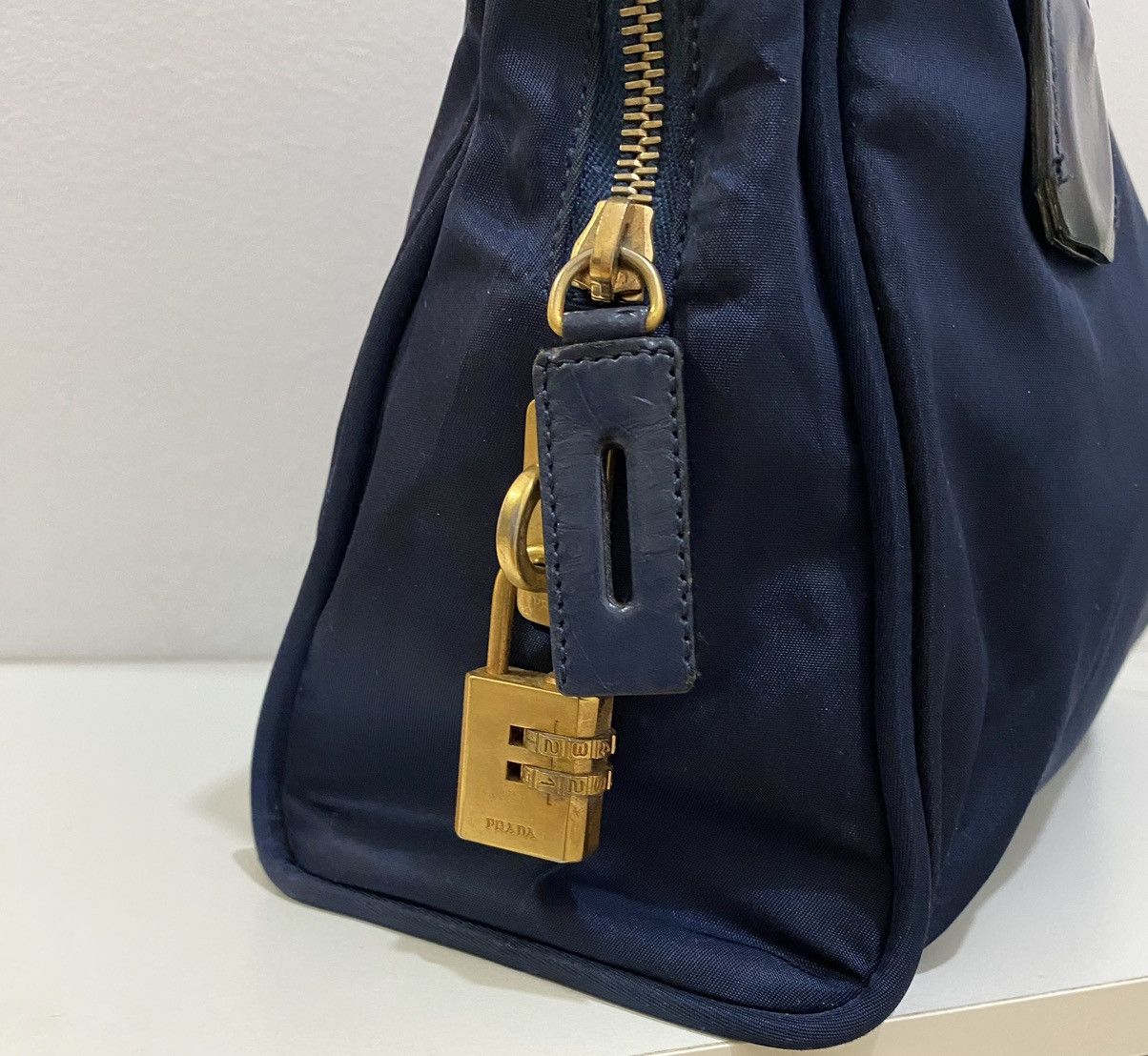 Prada Tessuto Nylon Navy Blue Handbag - 4