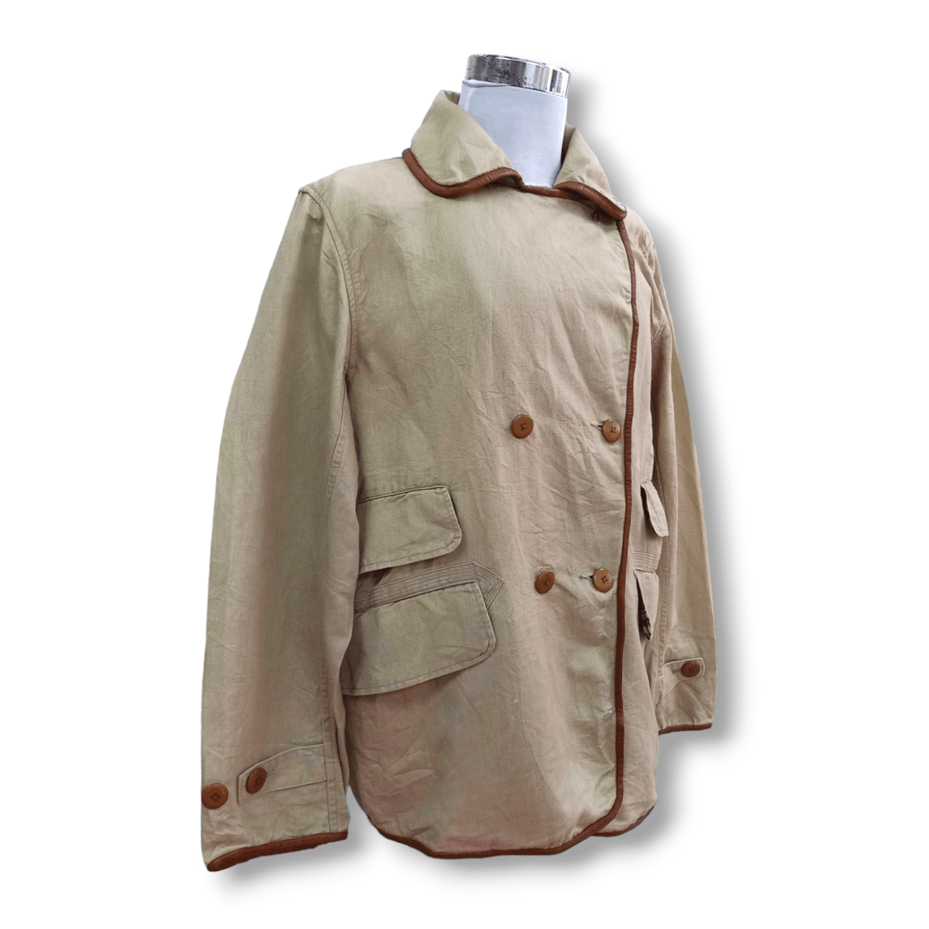 Vintage KAPITAL Hemp Chino Cross P-Coat Jacket - 2