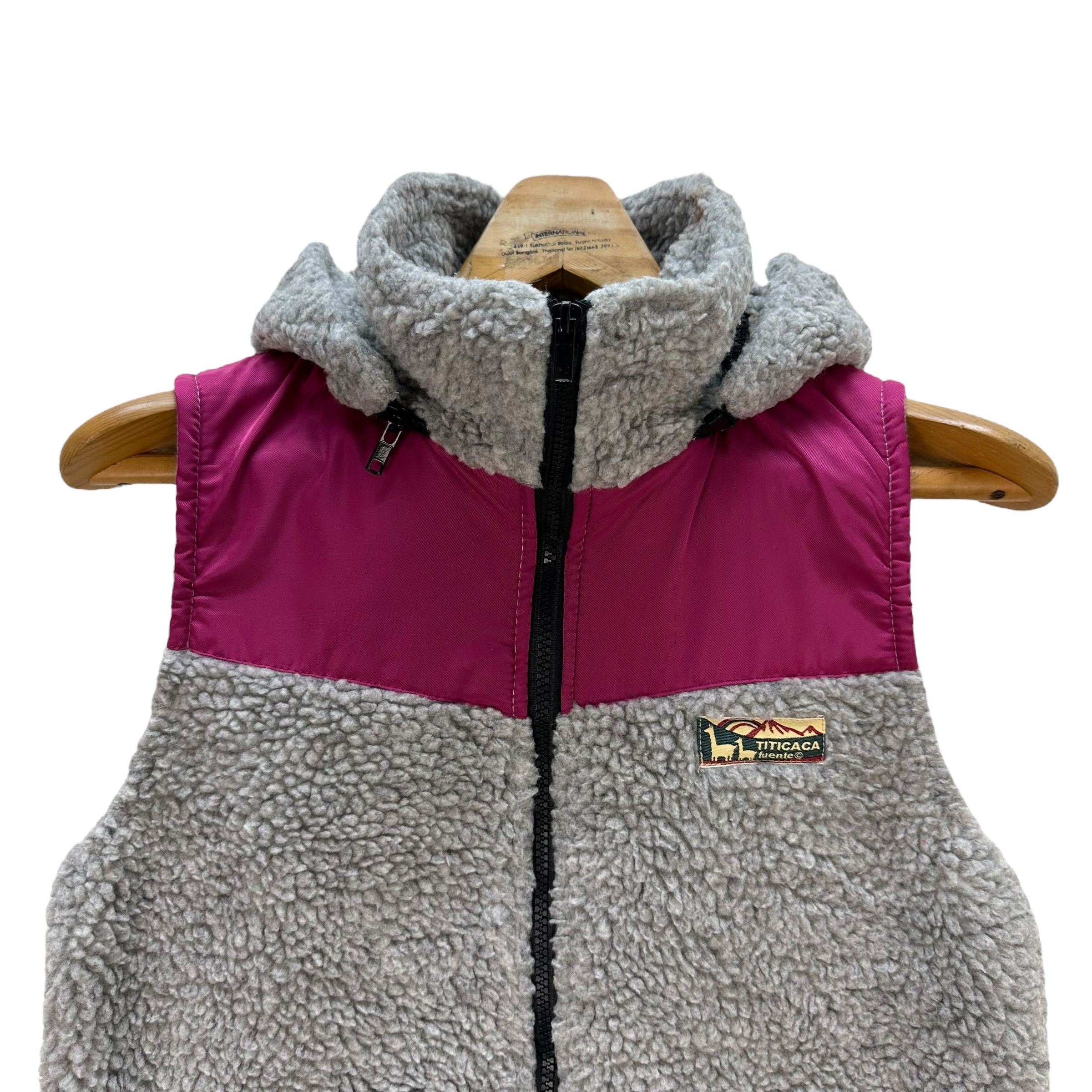 Vintage - TITICACA Deep Pile Fleece Hoodie Vest #9158-64 - 2