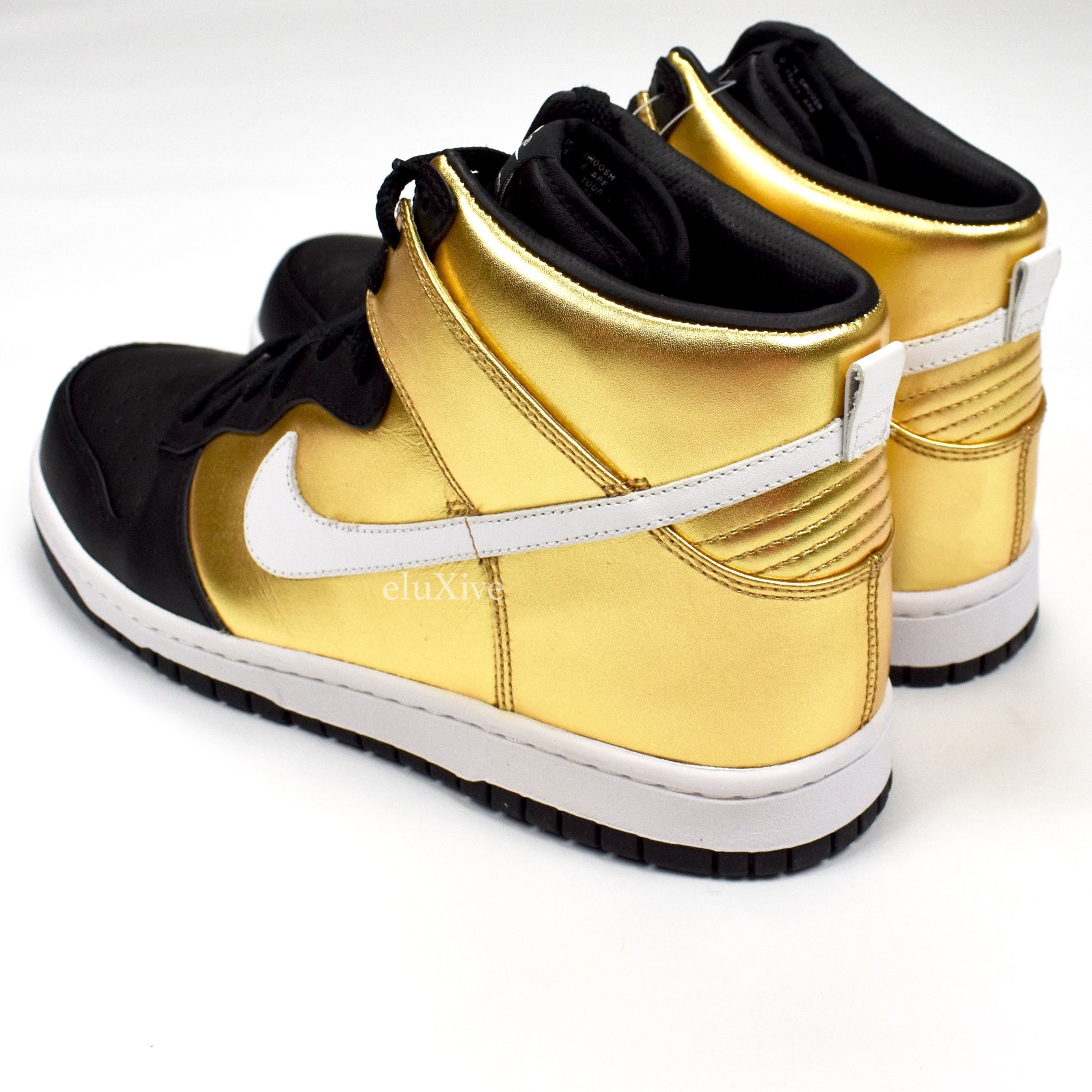 2008 Nike Dunk High Premium Metallic Gold Black DS - 6