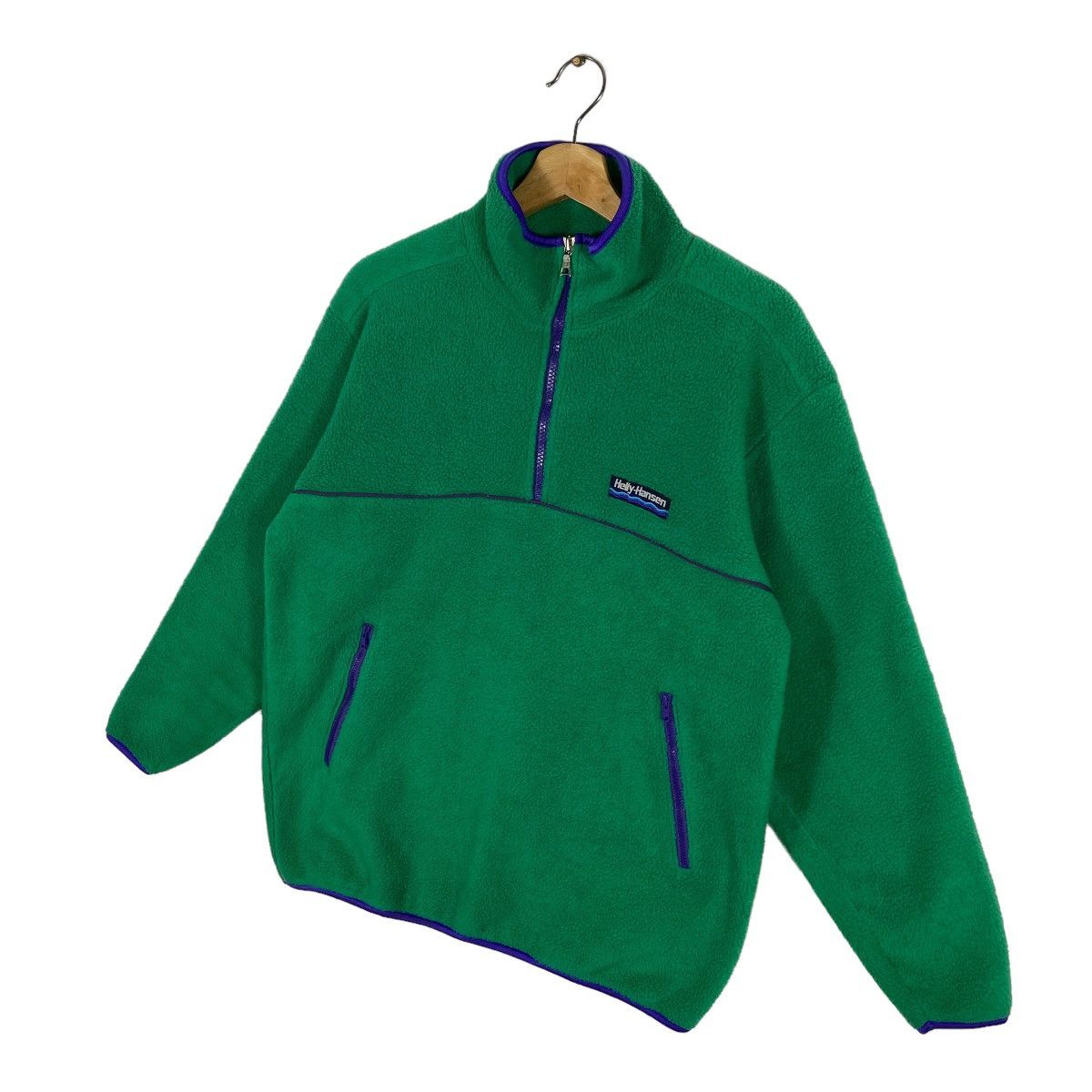 Vintage 90s Helly Hansen Fleece M Size Green Colour - 2