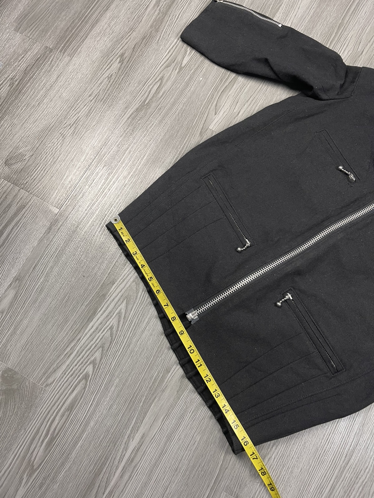 Steals🔥AD2011 Black Wool Bottom Pleated 3Q Jacket - 12