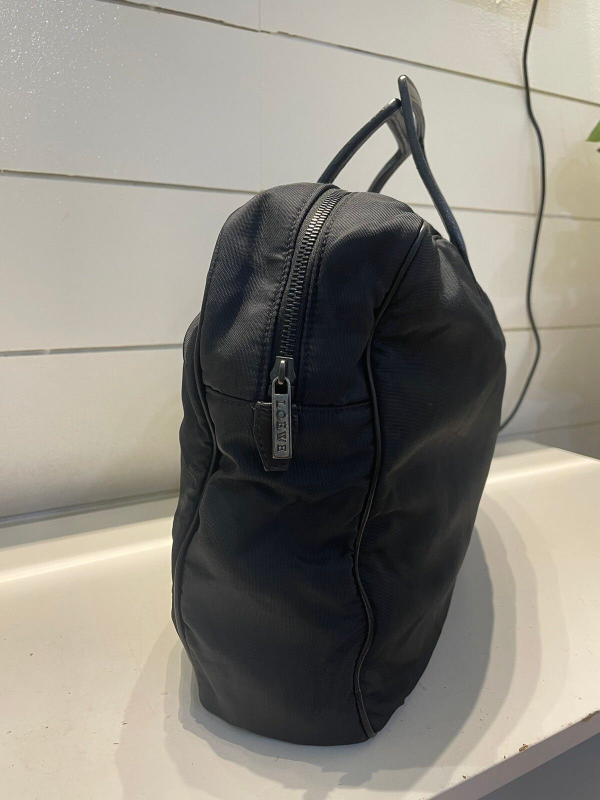 Loewe Black Nylon Leather Handle Travel Bag - 9