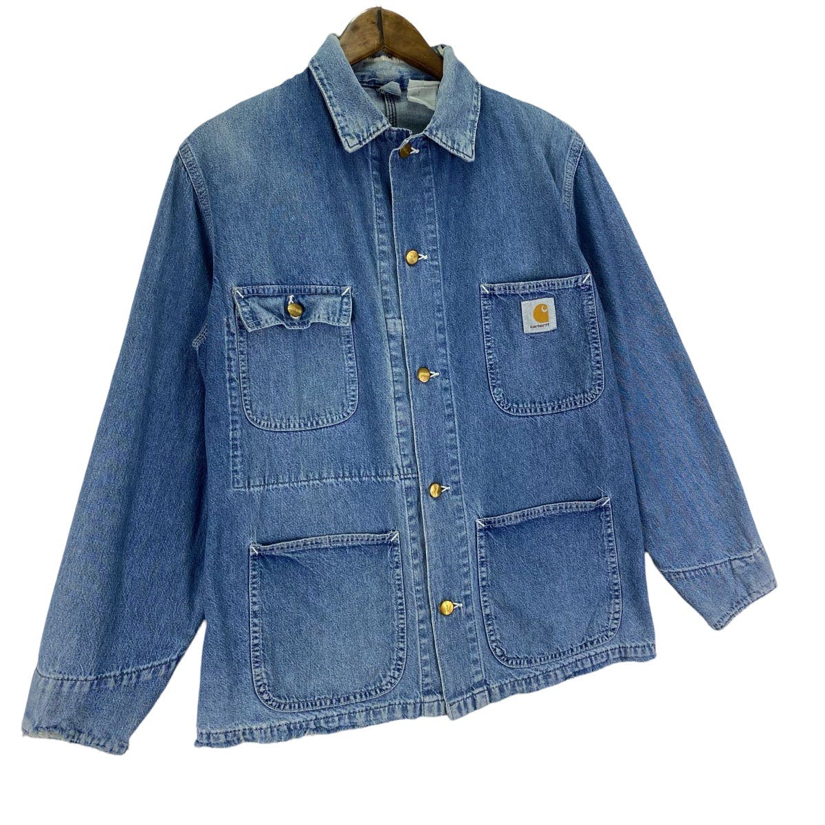 Vintage Carhartt Michigan Denim Chore Distressed Jacket - 4