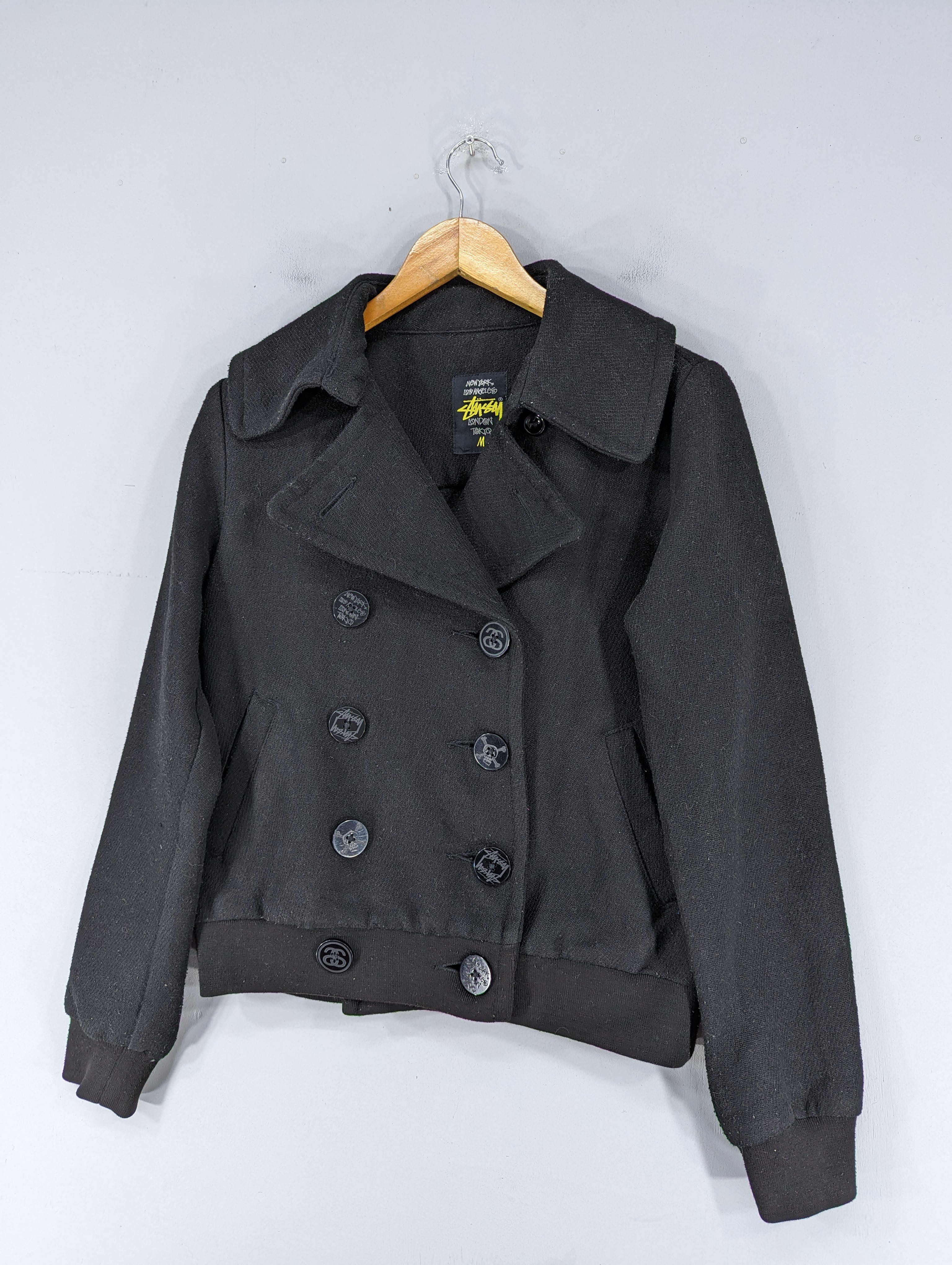 🔥RARE🔥Stussy Double Breasted Peacoat Wool Jacket - 3