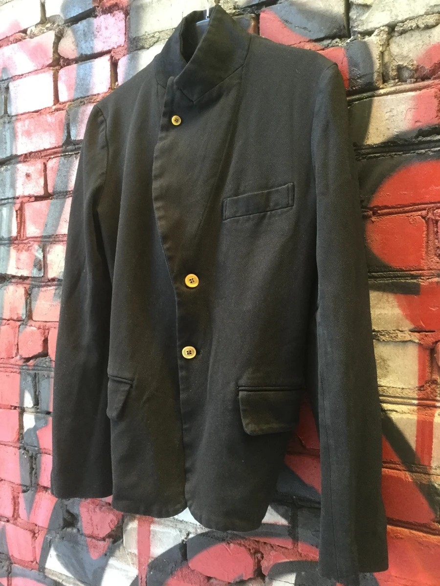 ARCHIVE CDG black boiled polyester asymmetric jacket - 2