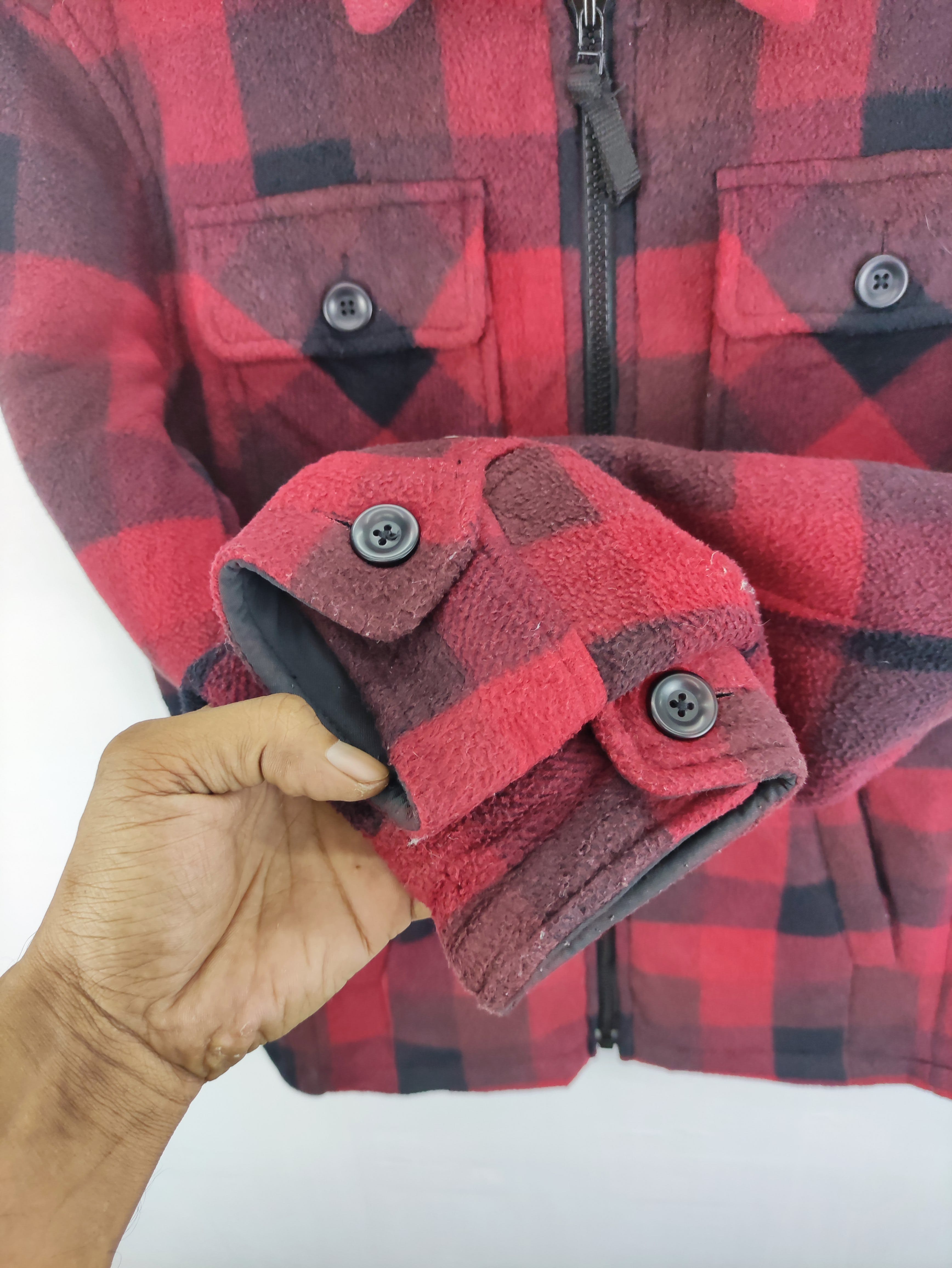 Uniqlo Fleece Jacket Plaid Zipper - 3