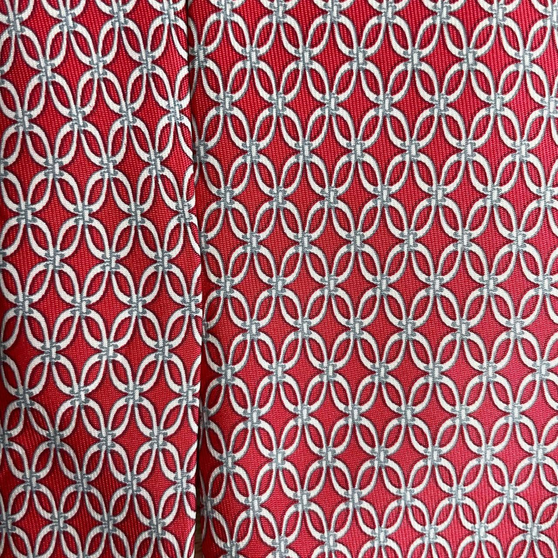 Hermes Paris Silk Tie 7063 TO Chains Red - 1