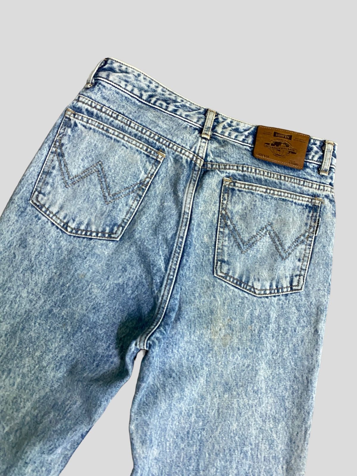 VINTAGE SKINNY EDWIN ACID WASH RUSTY JEANS - 14