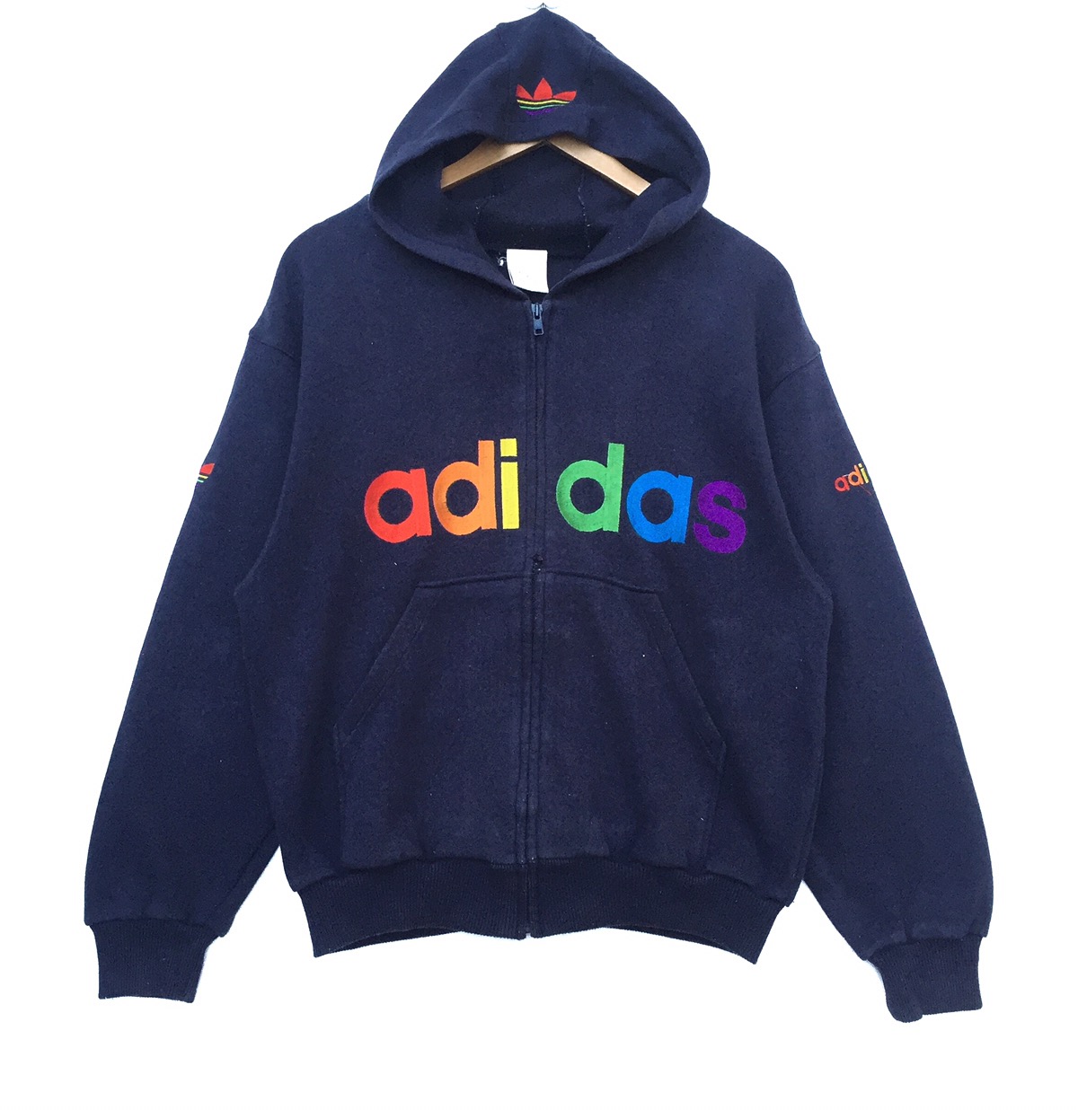 adidas Vintage 90s Adidas Trefoil Big Logo Hoodie | | M