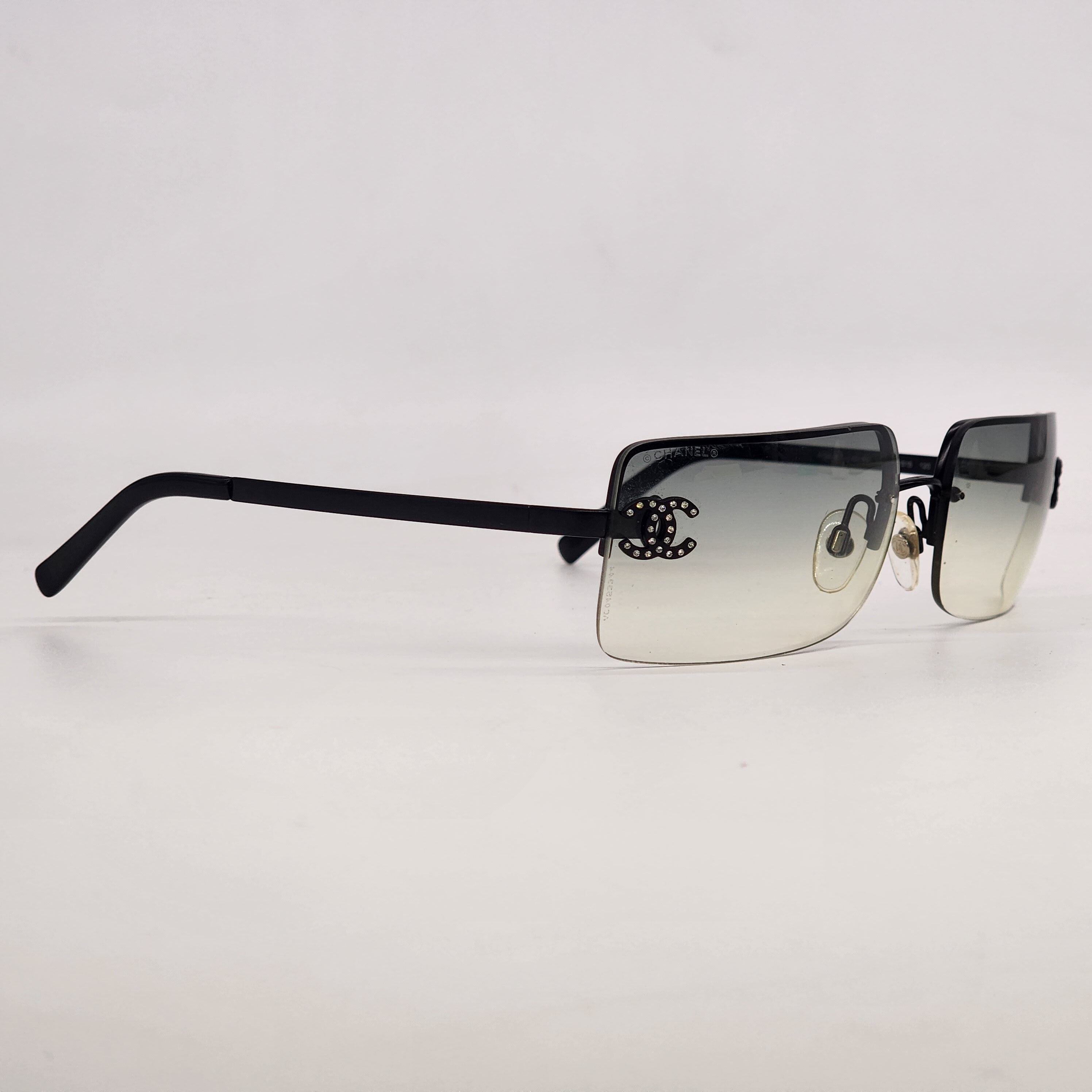 Chanel - Ombre Gray CC Rhinestone Sunglasses - 3