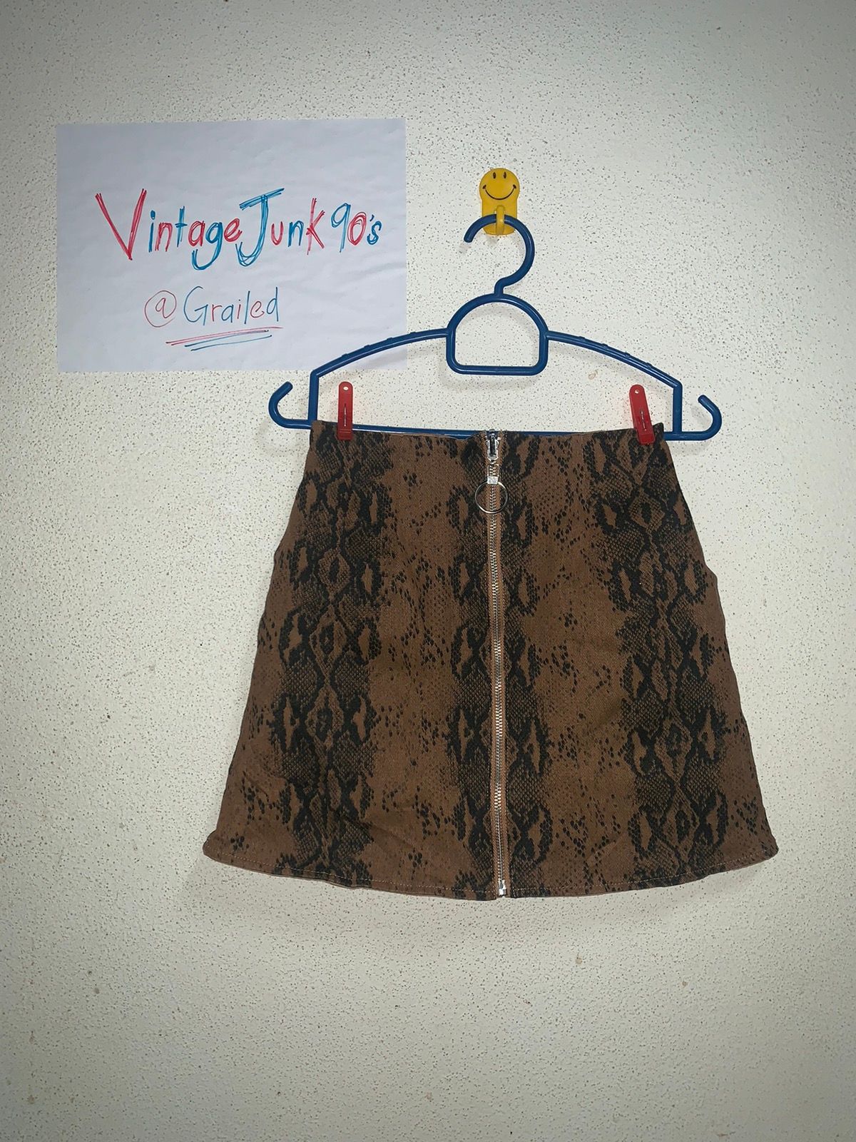 Vintage CECIL Mcbee Mini Skirt Snake skin design - 1