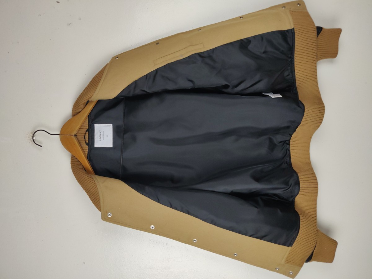 Bomber Jacket - Browny Japan Plain Varsity s Streetwear - 9