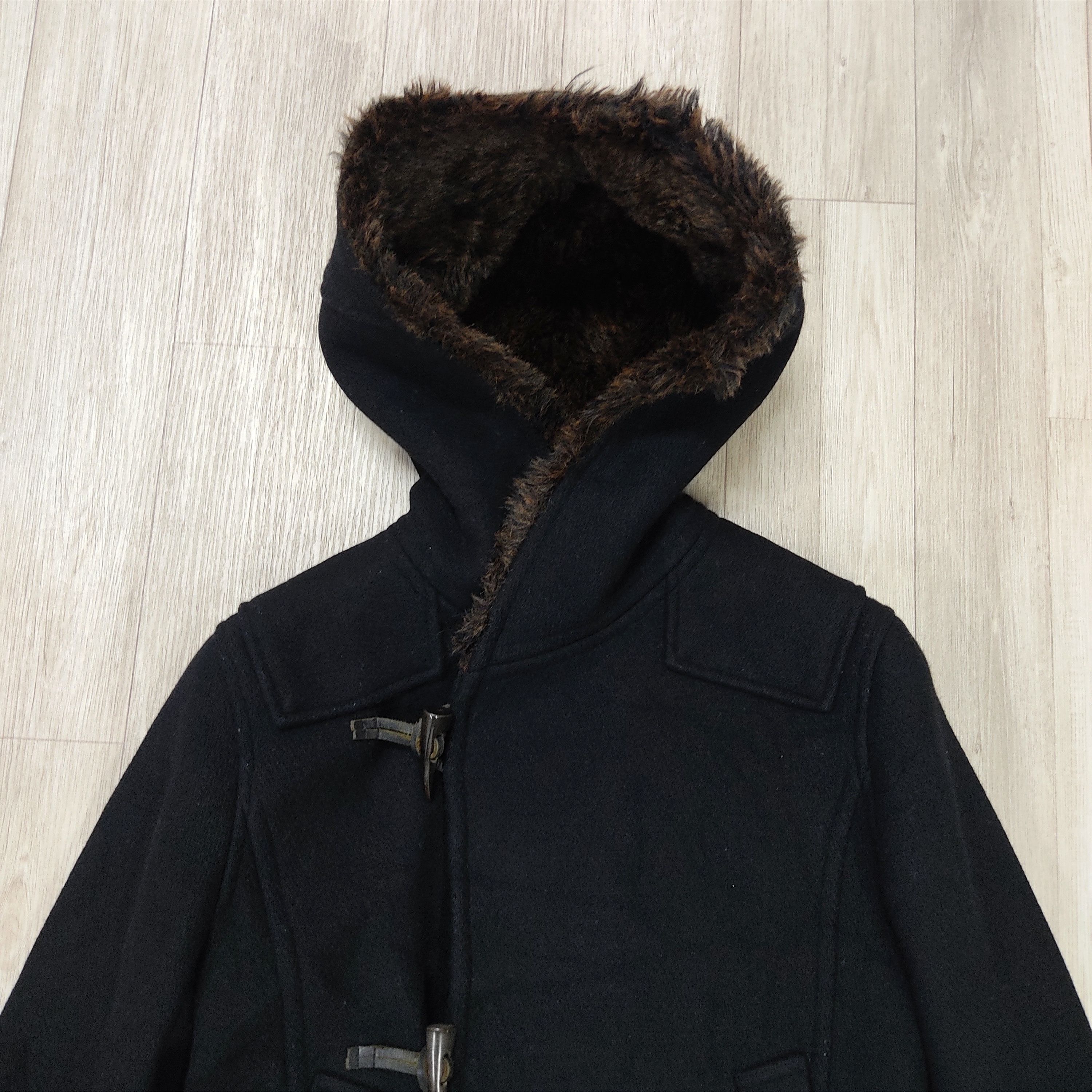 SUNAO KUWAHARA Fur Hooded Wool Duffle Jacket - 6