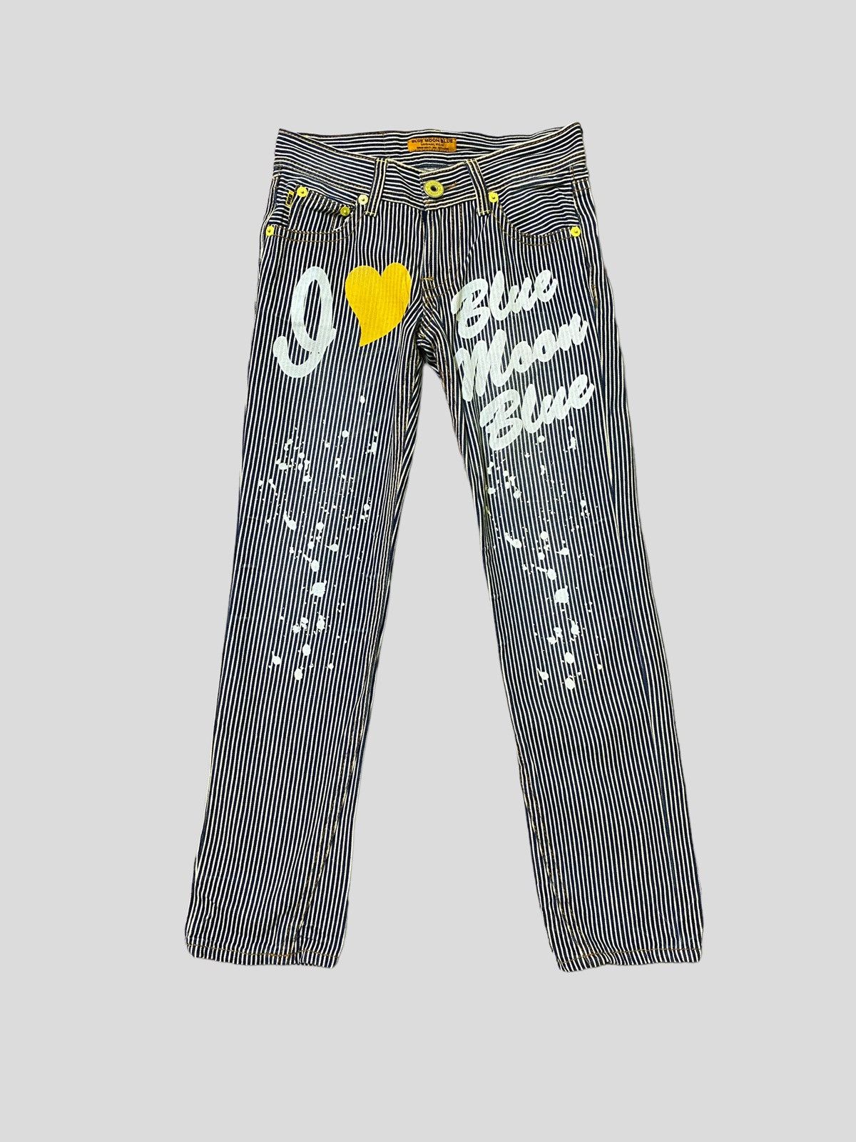 Vintage BLUE MOON BLUE Printed Paint Splash Low Rise Denim - 3