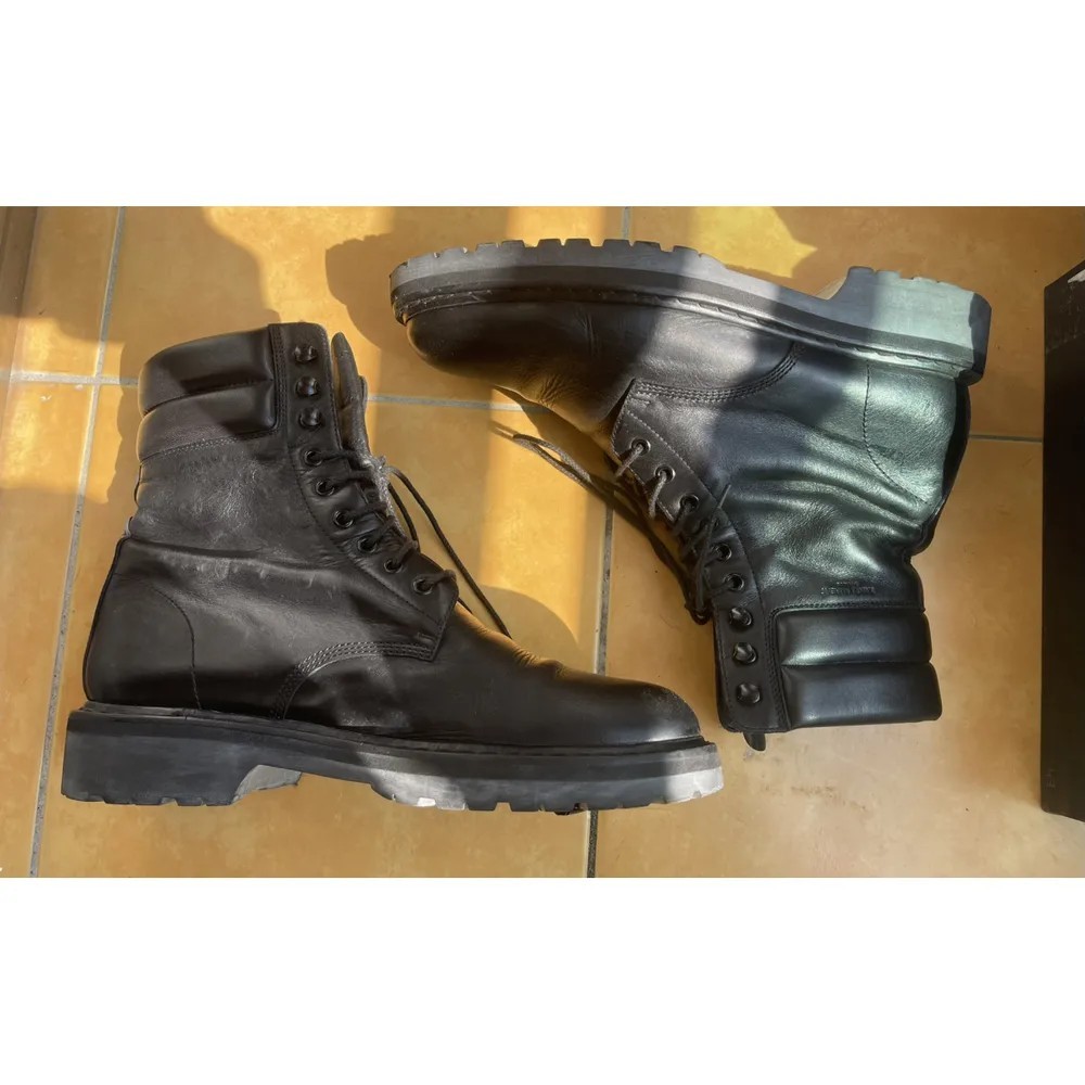 Saint Laurent Paris Lace-up Combat Boot with Padded Collar - 5