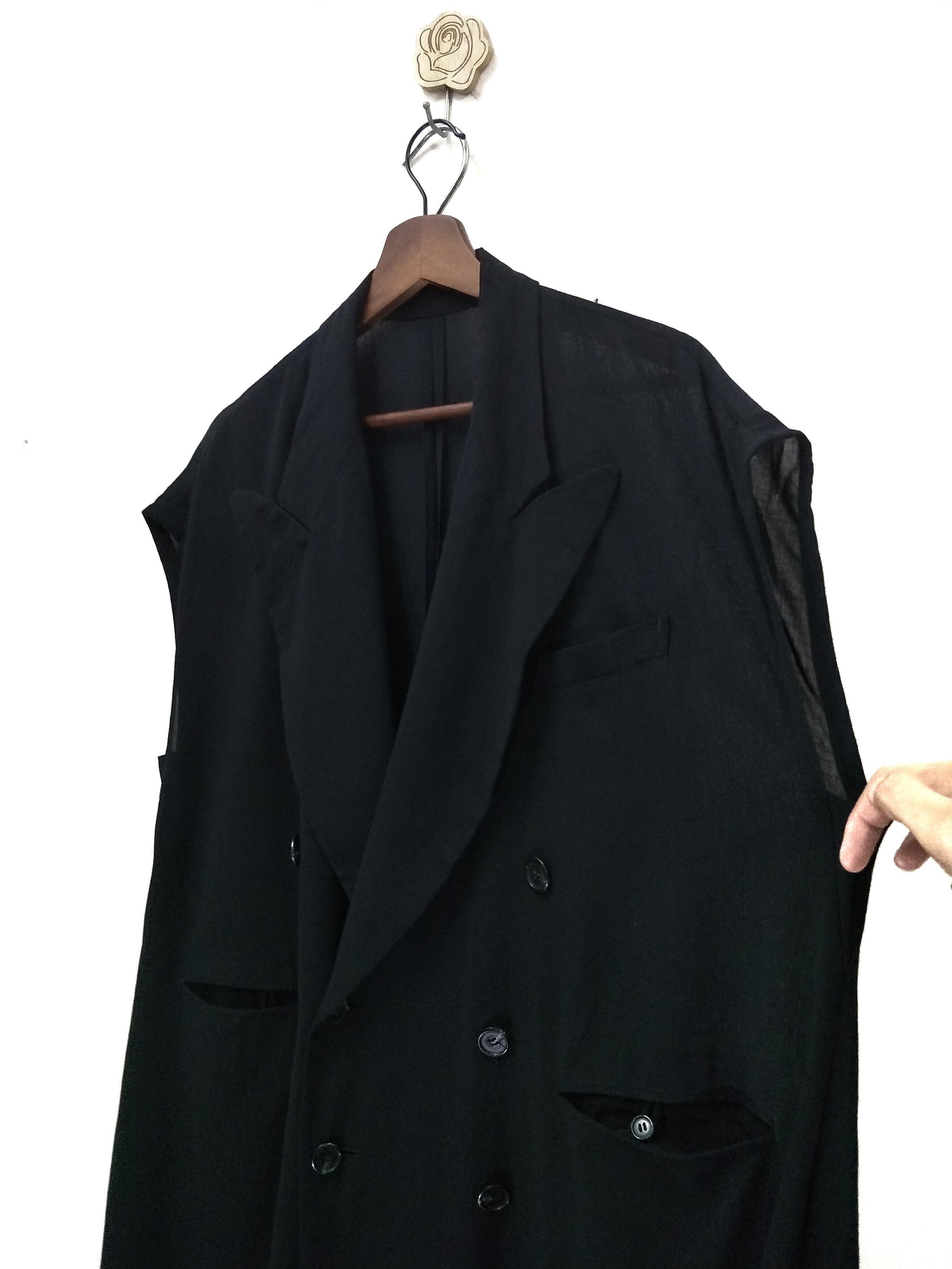 Masterclass Oversized Sleeveless Longcoat Black AvantGarde - 3