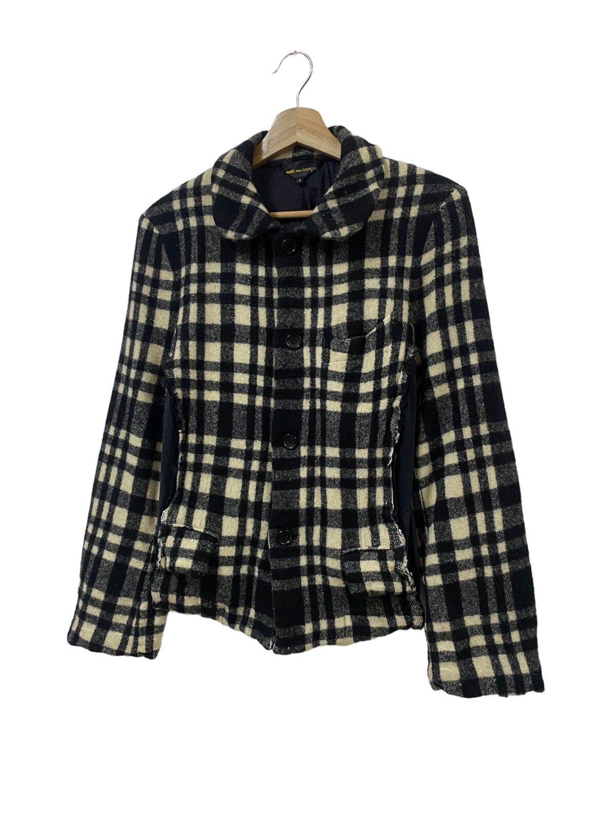 AD2007🔥Comme Des Garçons Plaid Wool Hybrid Jacket - 10