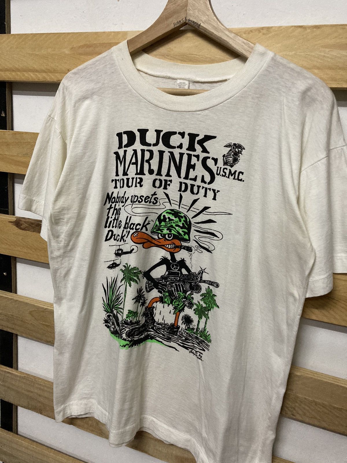 Vintage 80s USMC Duck Marines Tshirt - 3