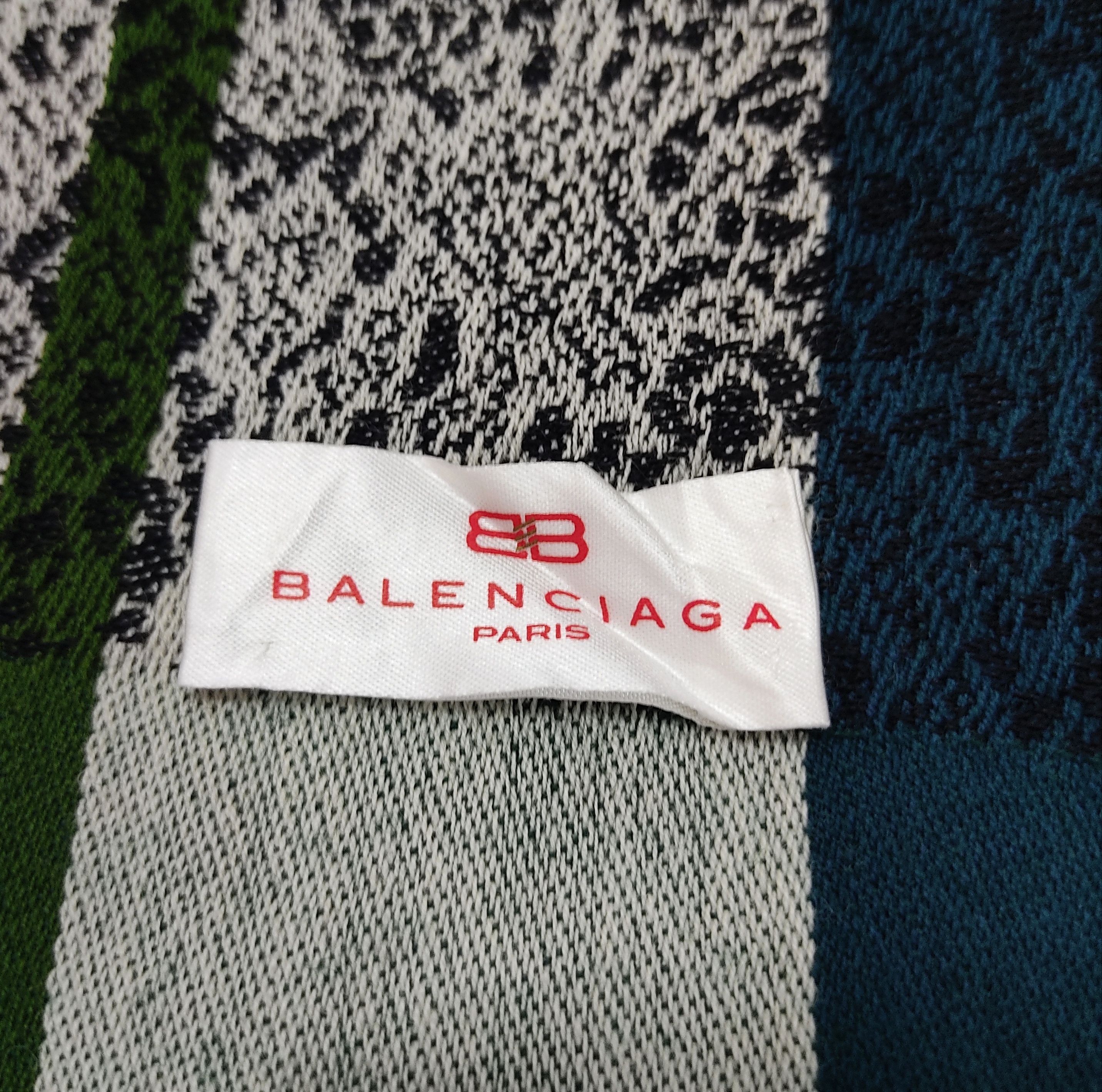 BALENCIAGA Striped Multicolour Woolen Muffler Shawl - 5