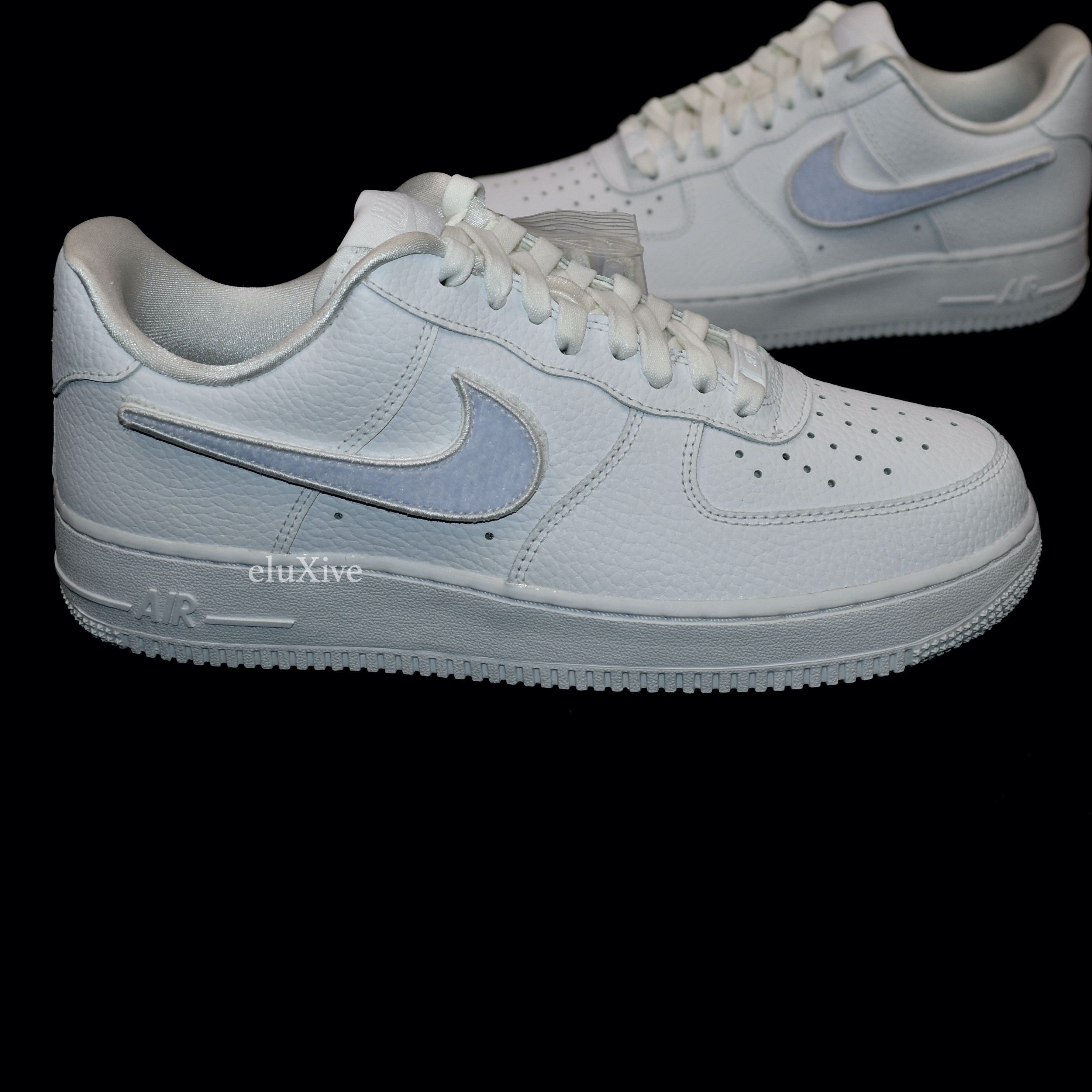 Nike Air Force 1-100 Velcro Swoosh Pebbled Leather White - 6