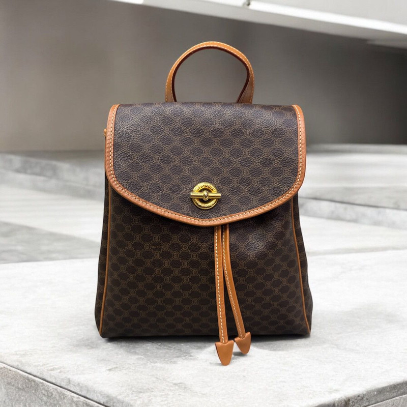 CELINE C.E06-2 MACADAM MONOGRAM COATED FABRIC BAGPACK - 1