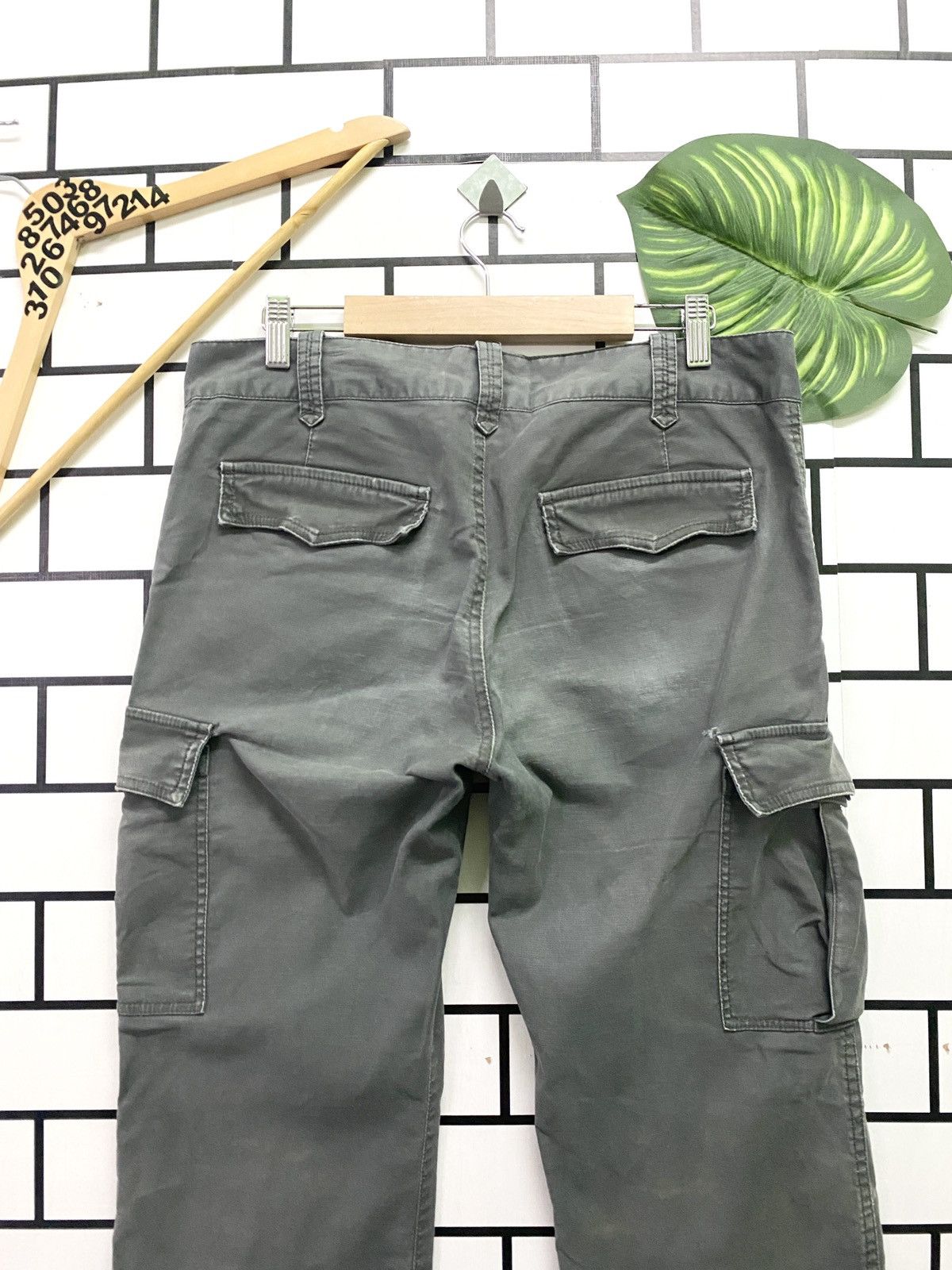 Distressed Denim - Japan Made GLOBAL WORK Cargo Tactical Multipocket Pants - 8