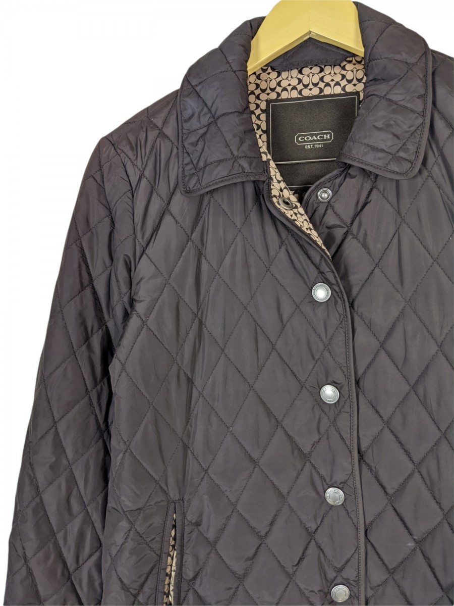 Coach - Monogram Quilted Jacket Featherlight Femme Coat - 4