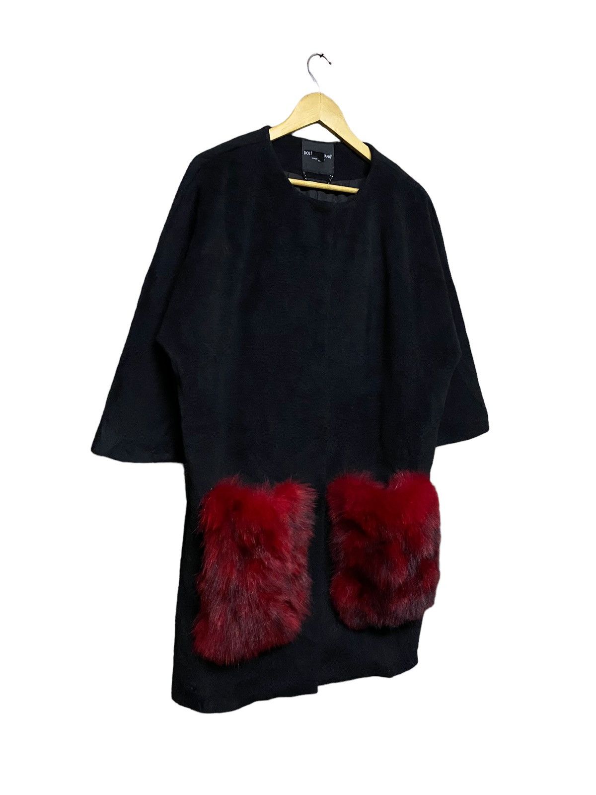 Authentic🔥Dolce & Gabana Long Coat With Mink Fur Over-Pocket - 5