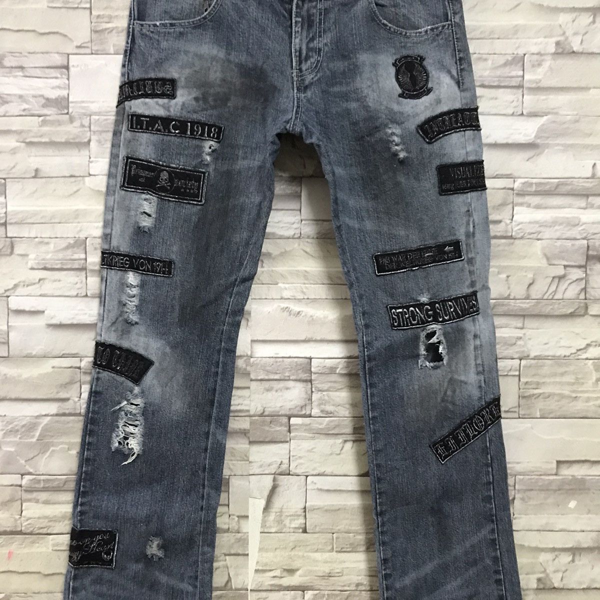 Japanese Brand - IN THE ATTIC Distressed Denim Dirty Patches Jeans - 5