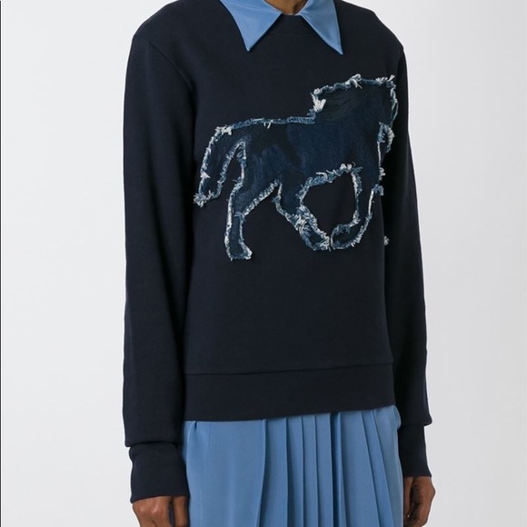 See by Chloe denim horse appliqué Sweatshirt. - 2
