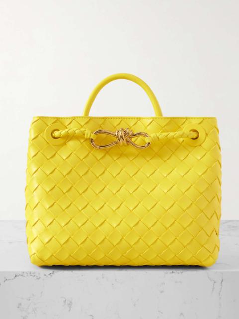 Andiamo small intrecciato leather tote Yellow