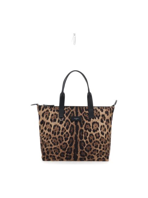 Dolce & Gabbana Logo Leopard Shopping Bag