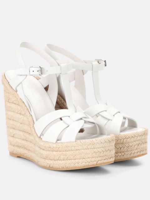 SAINT LAURENT Tribute 130 leather espadrilles