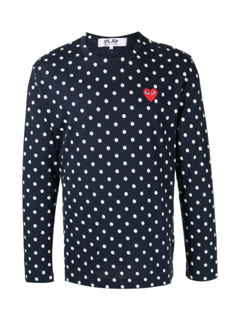 Comme des Garçons PLAY POLKA-DOT LONG-SLEEVE T-SHIRT