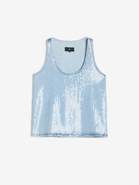 7 For All Mankind MANKIND Long Tank in Shimmer